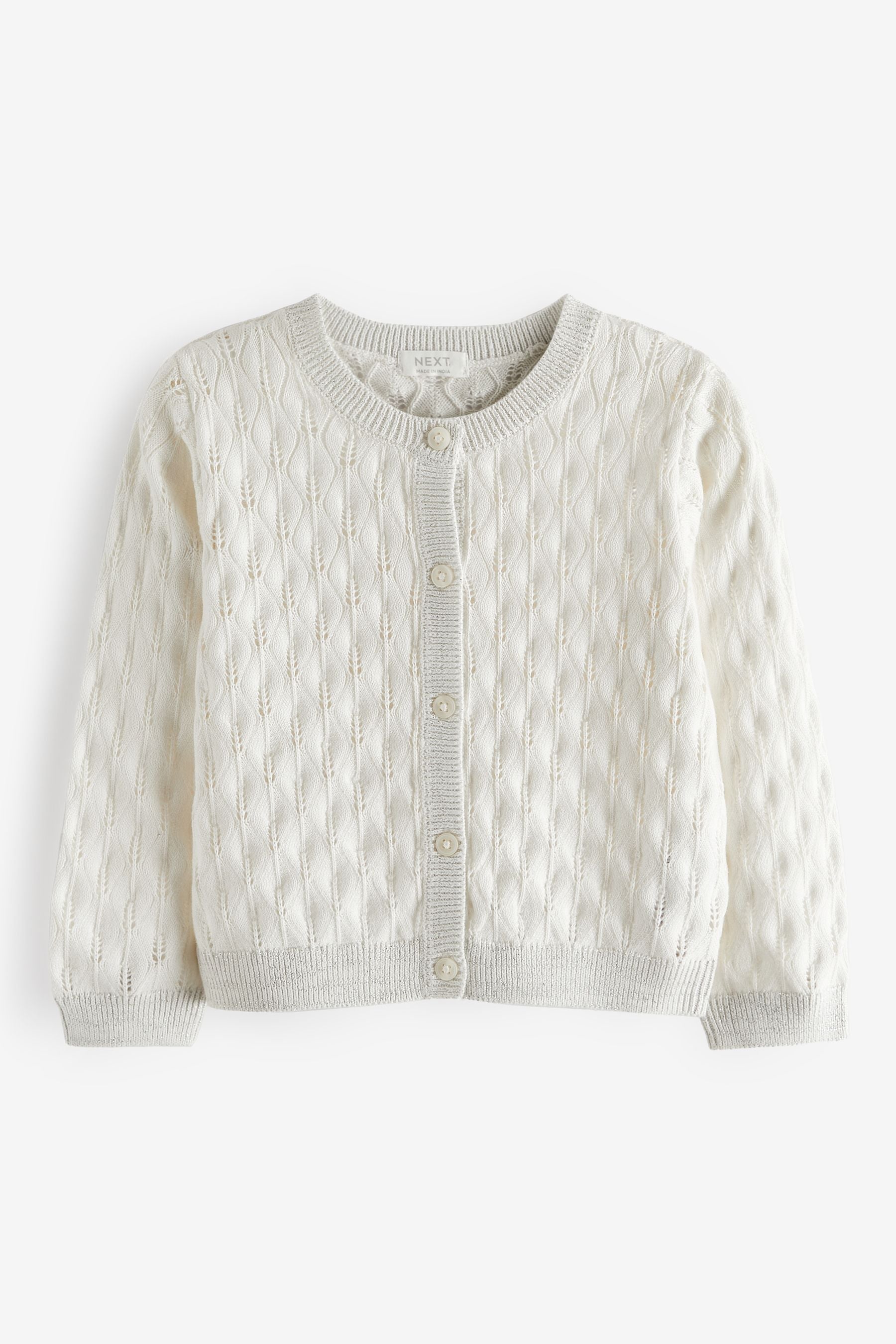 White Pointelle Cardigan (3mths-10yrs)