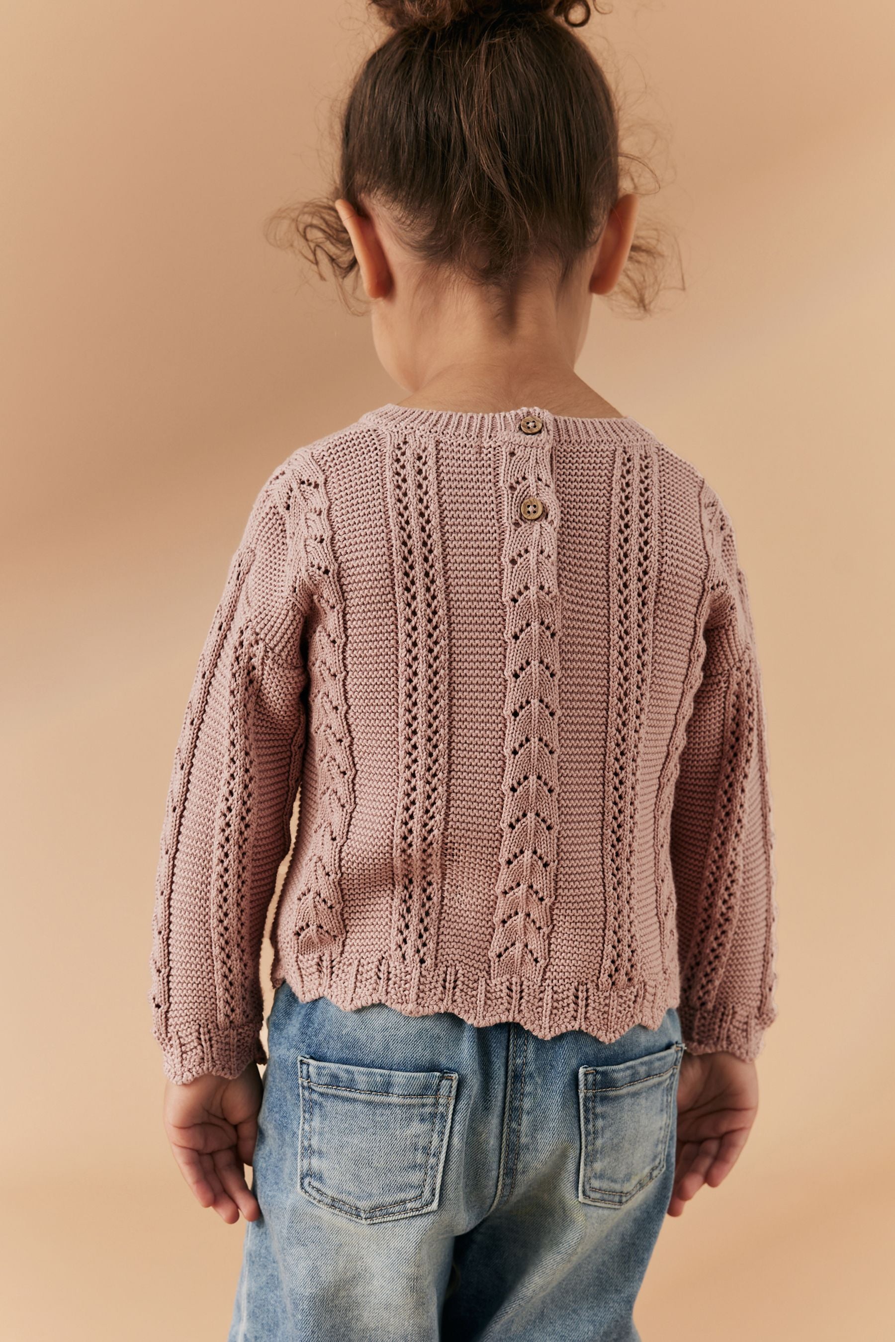 Pink Cable Stitch Jumper (3mths-7yrs)