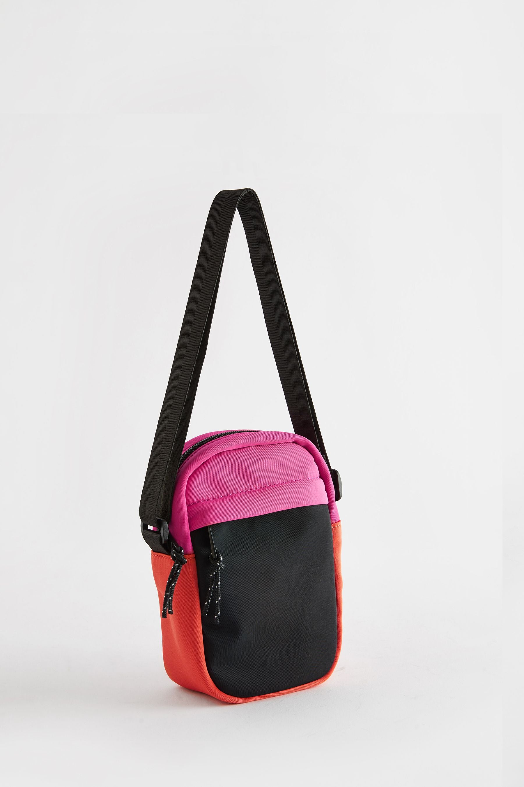 Pink/Orange Colourblock Cross-Body Bag