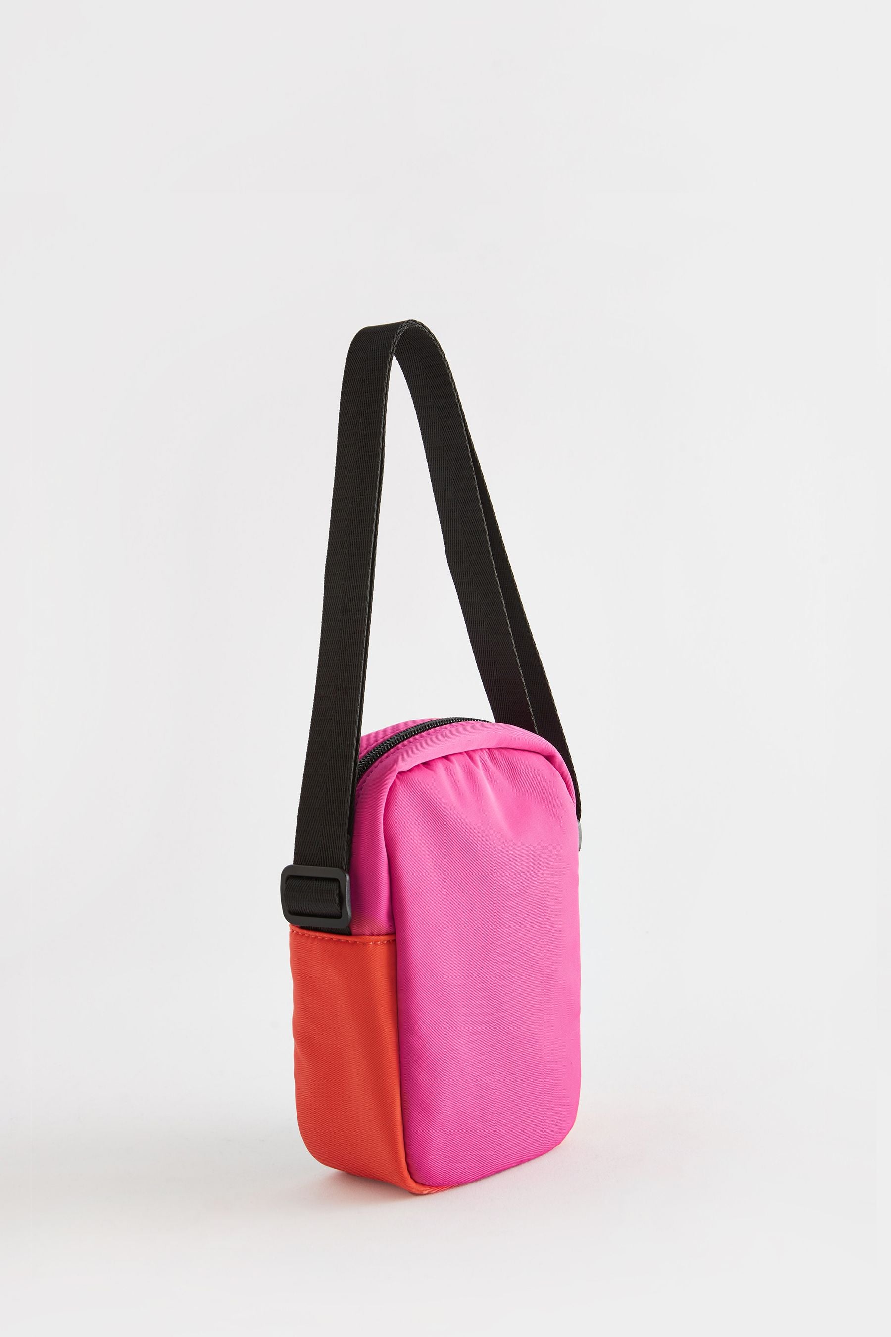 Pink/Orange Colourblock Cross-Body Bag