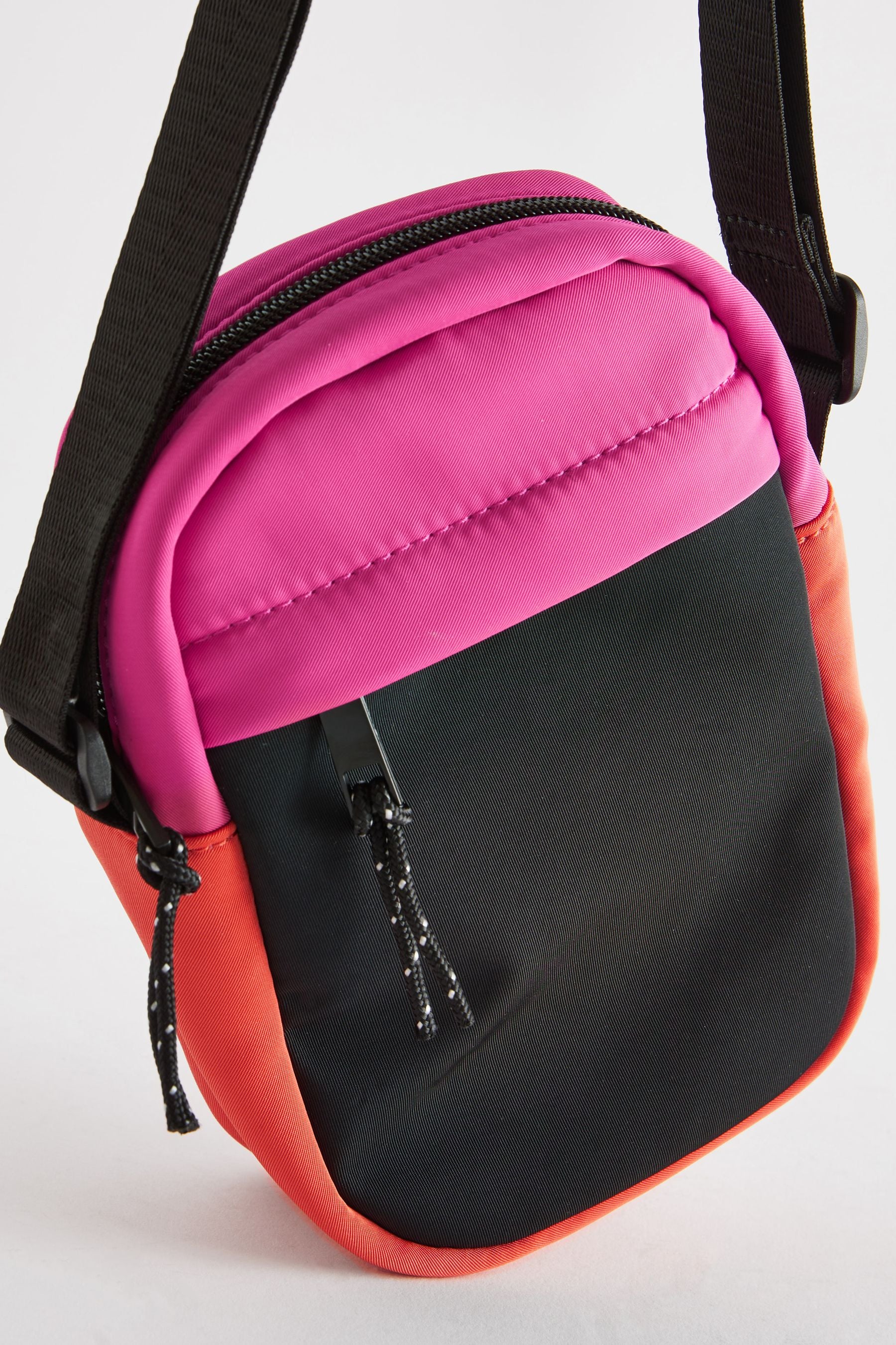 Pink/Orange Colourblock Cross-Body Bag