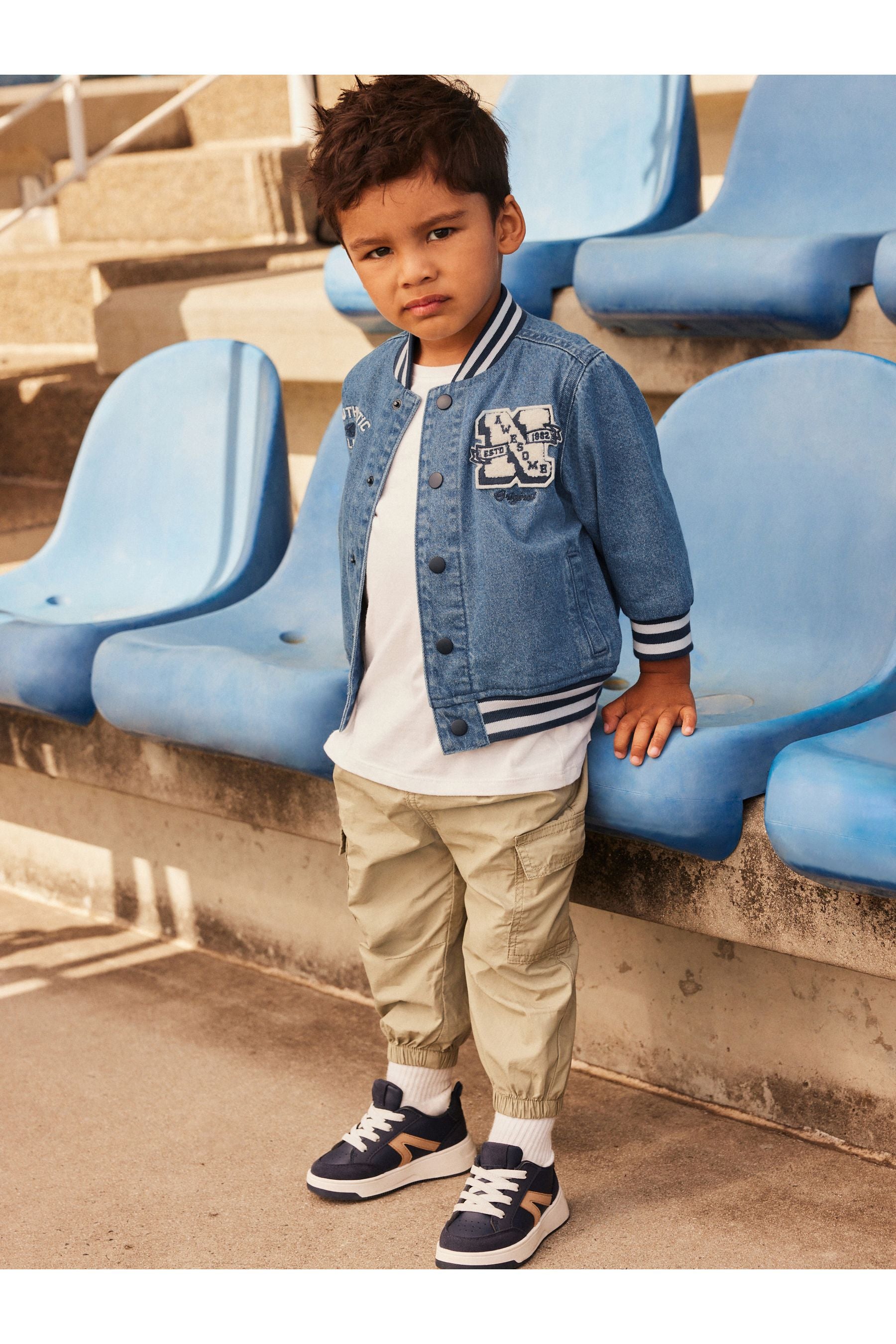 Denim Varsity Jacket (3mths-7yrs)