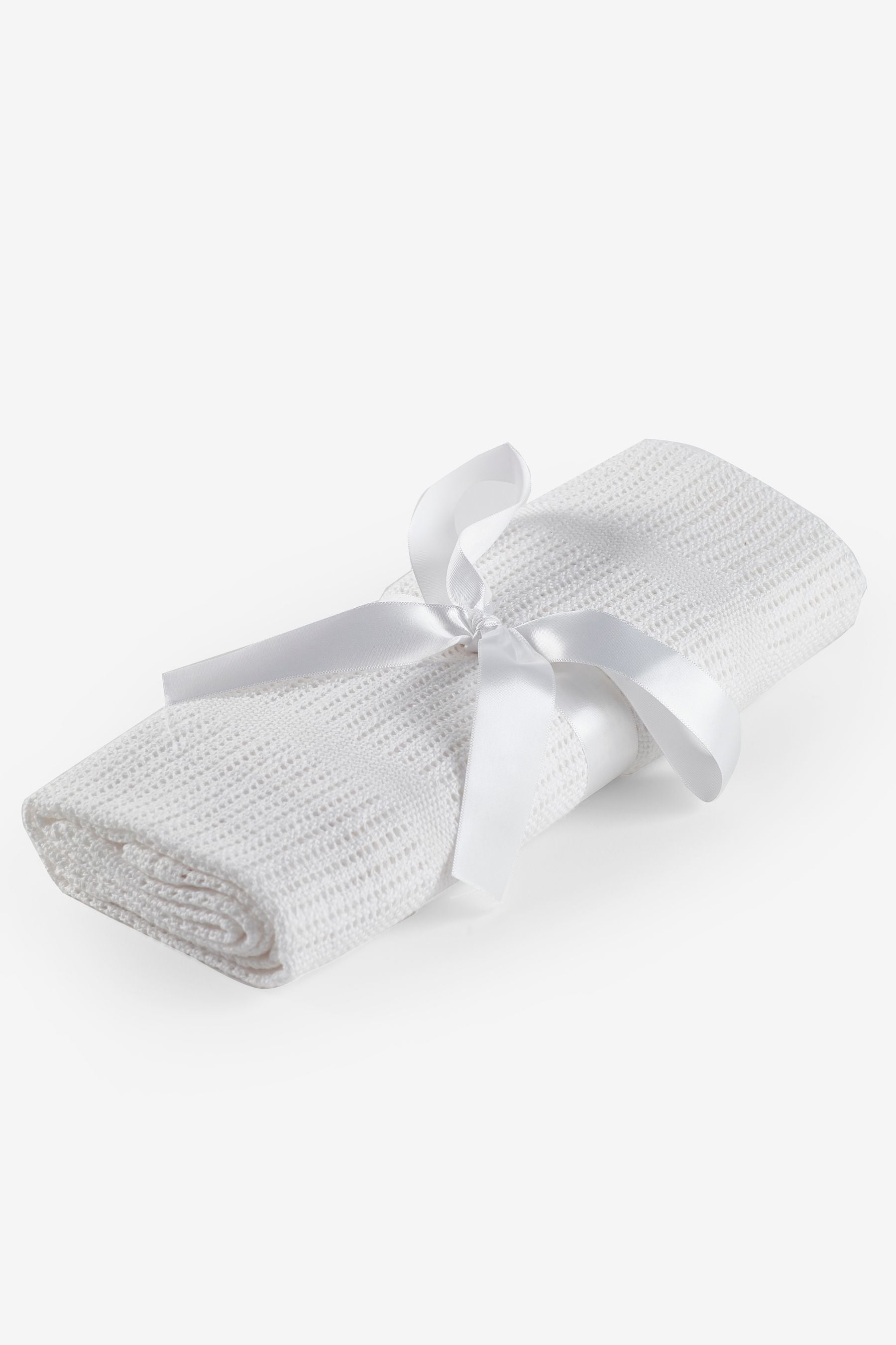 White 100% Cotton Baby Cellular Blanket