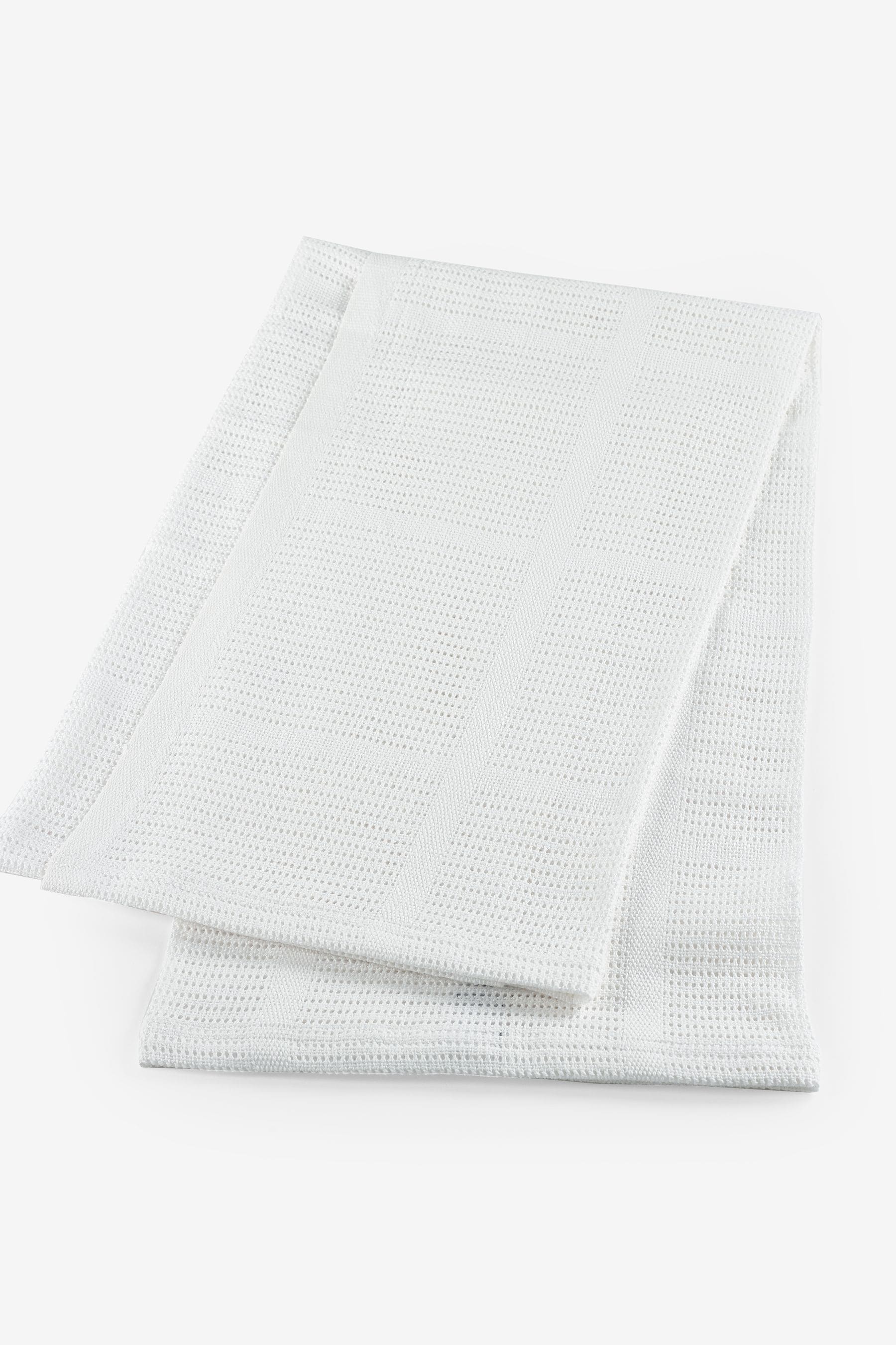 White 100% Cotton Baby Cellular Blanket