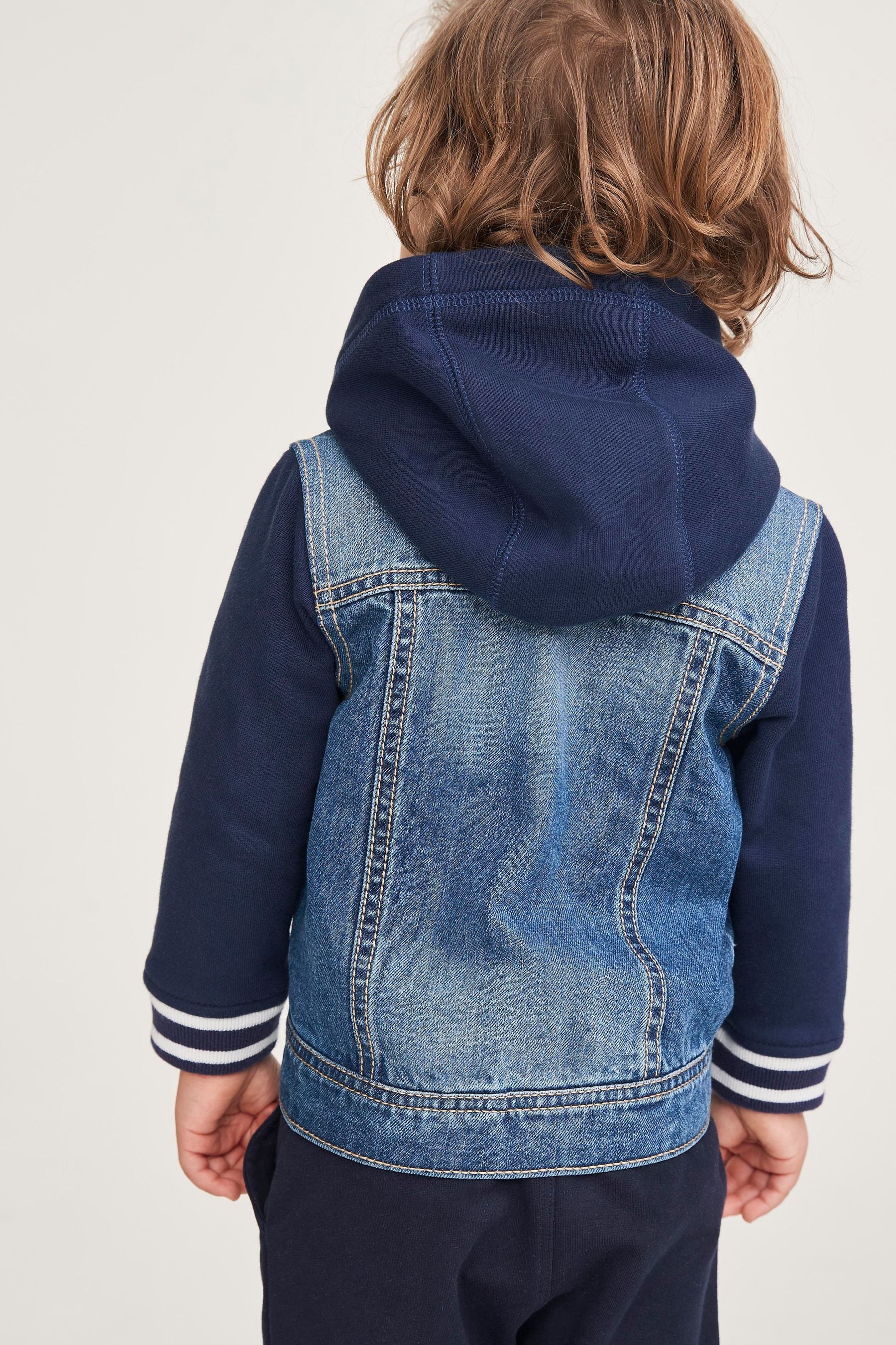 Denim Hooded Bomber Jacket (3mths-10yrs)