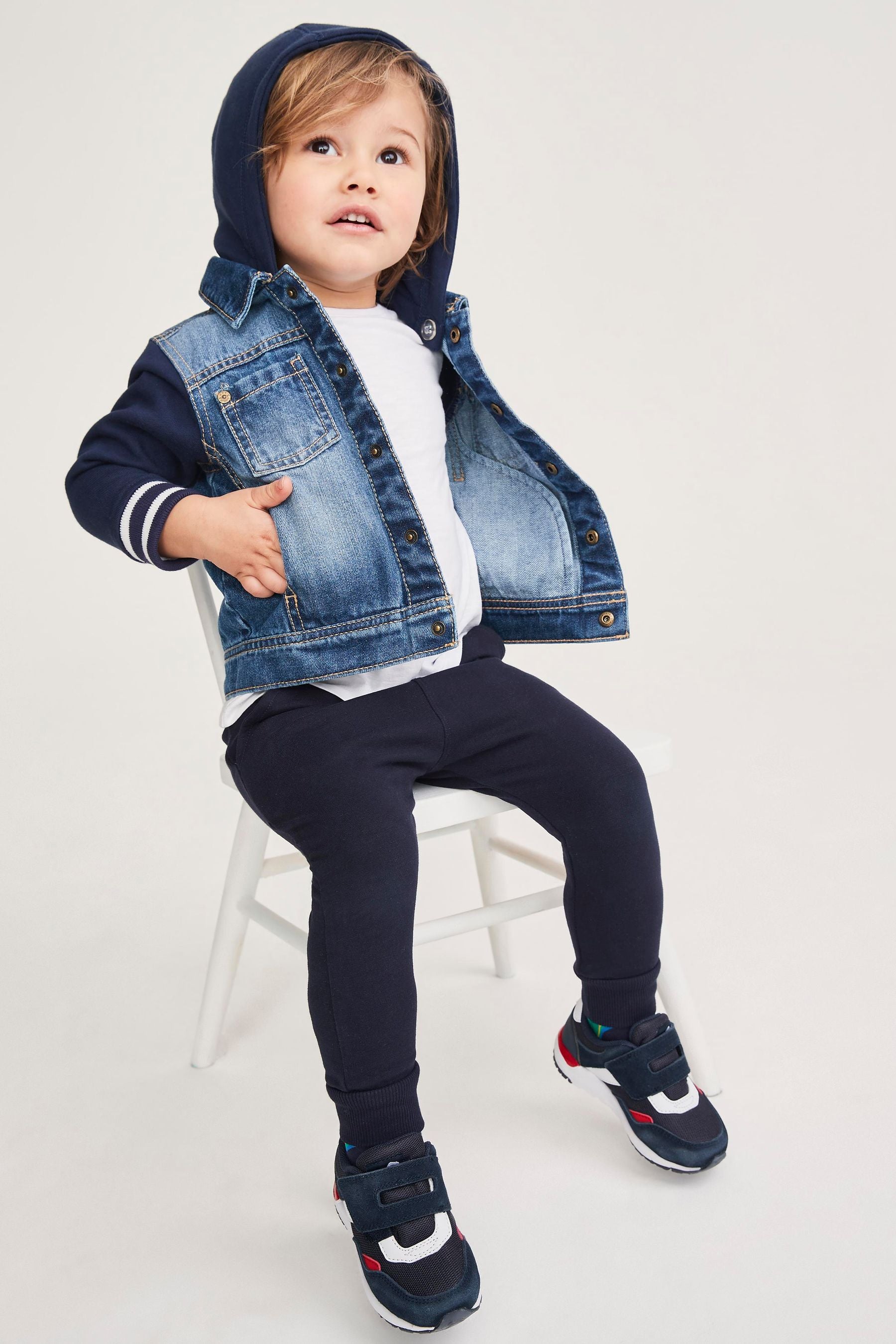 Denim Hooded Bomber Jacket (3mths-10yrs)