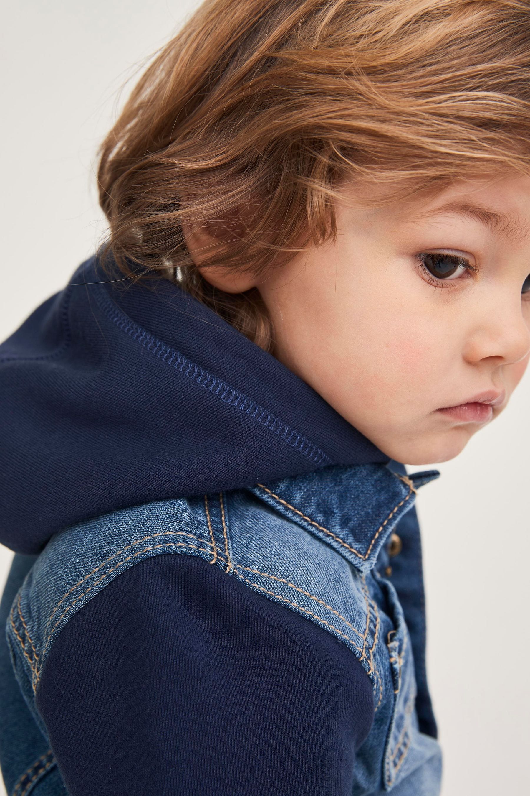 Denim Hooded Bomber Jacket (3mths-10yrs)