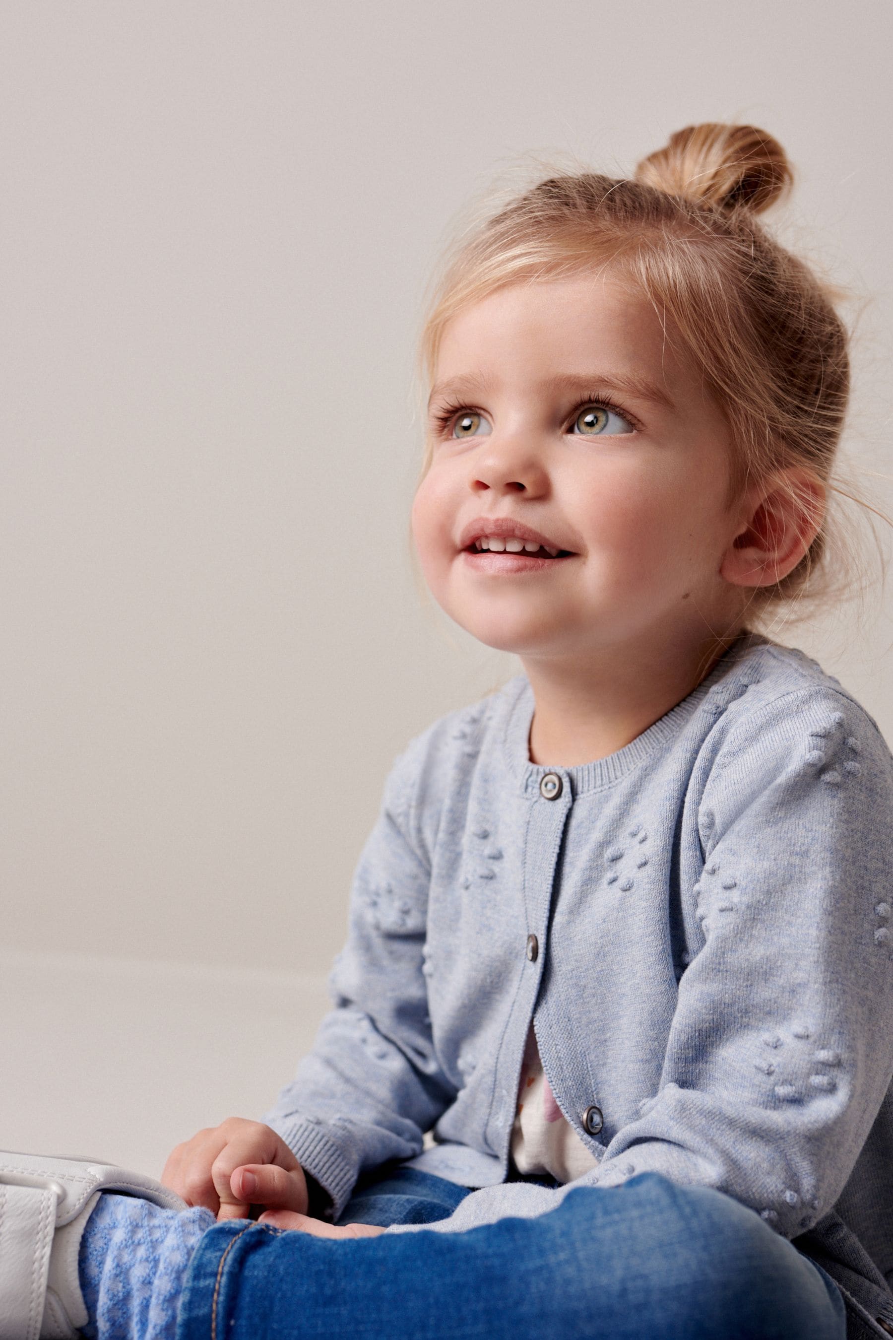 Light Blue Bobble Cardigan (3mths-10yrs)