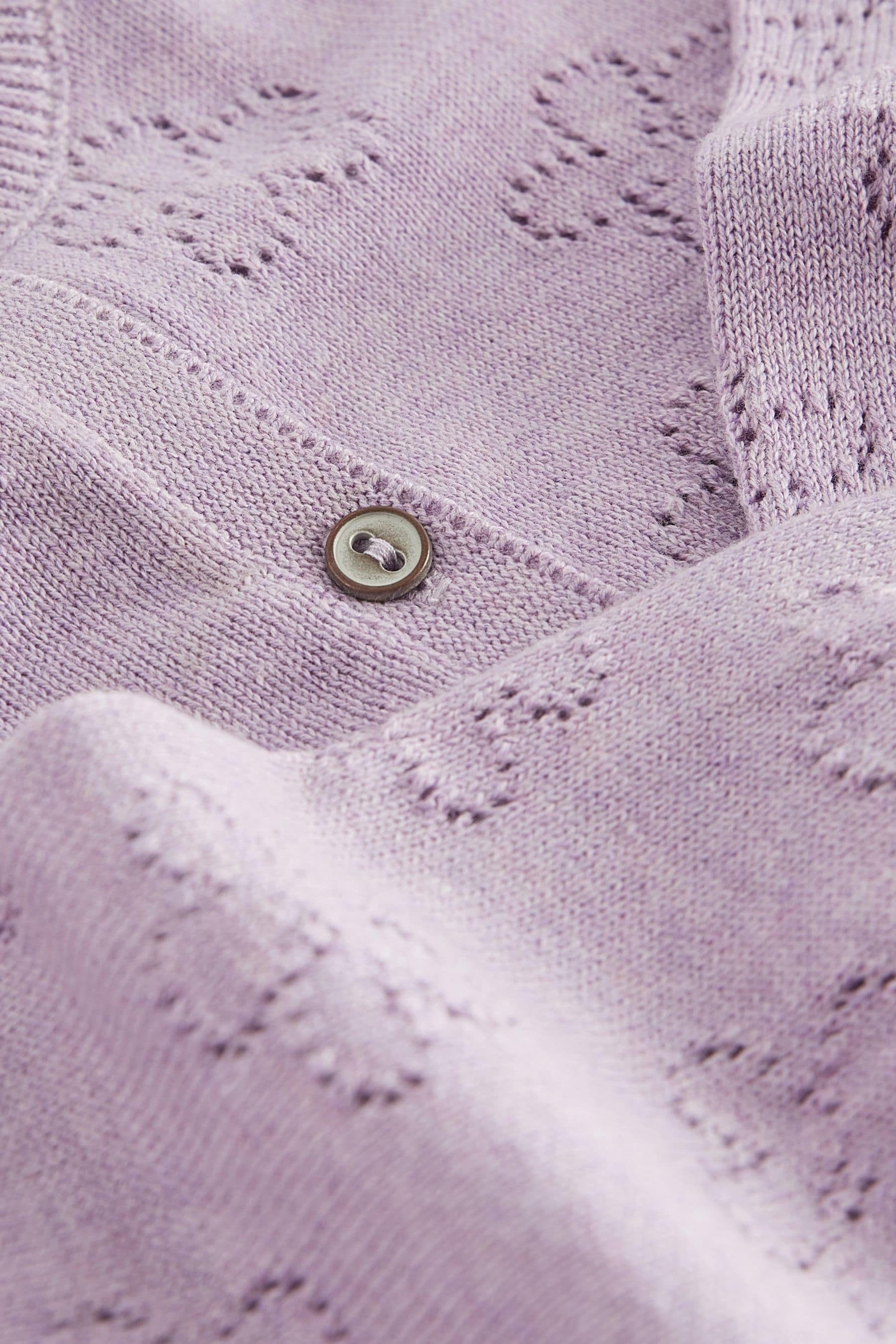 Lilac Purple Flower Pointelle Cardigan (3mths-10yrs)