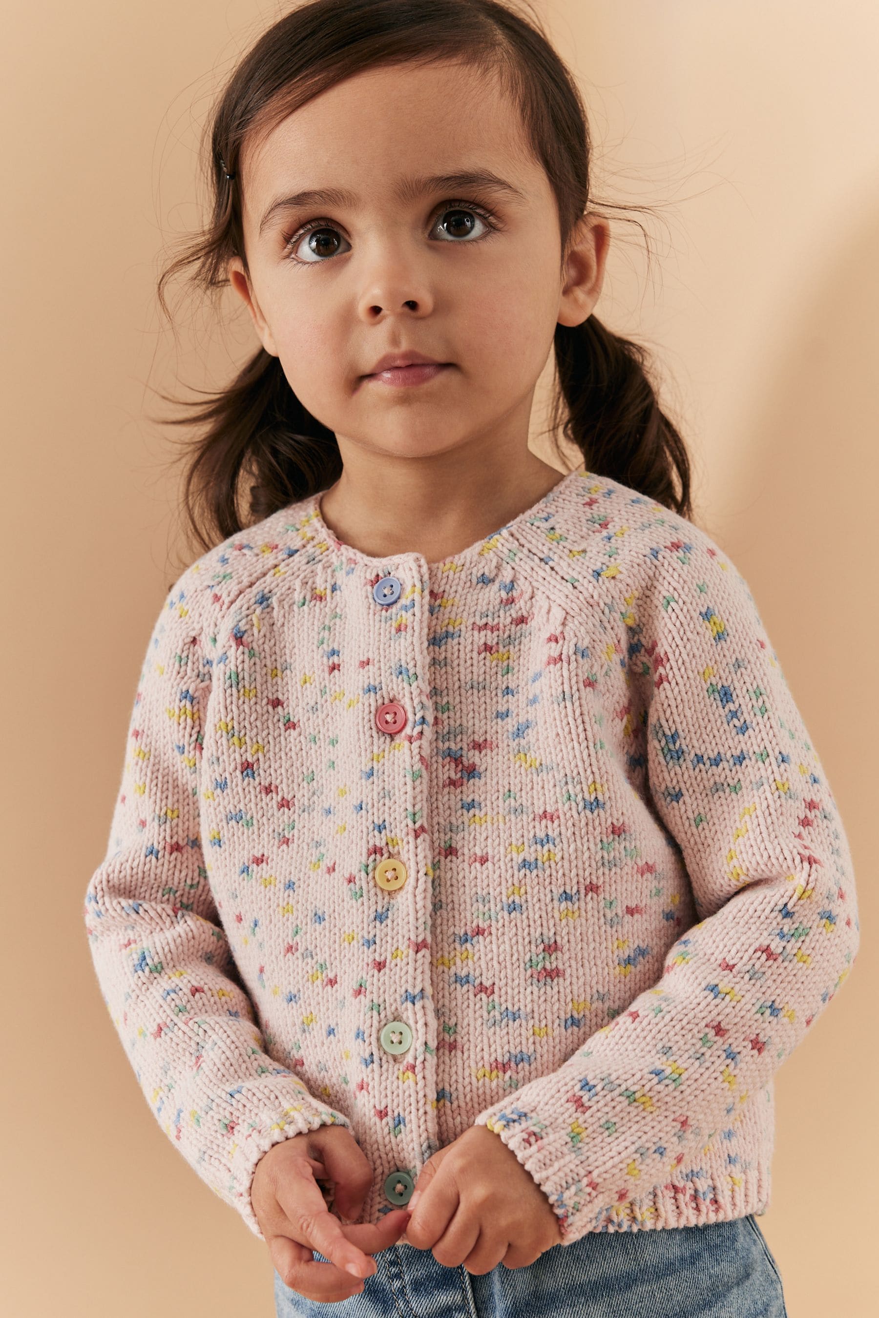 Pink Rainbow Spot Cardigan (3mths-7yrs)