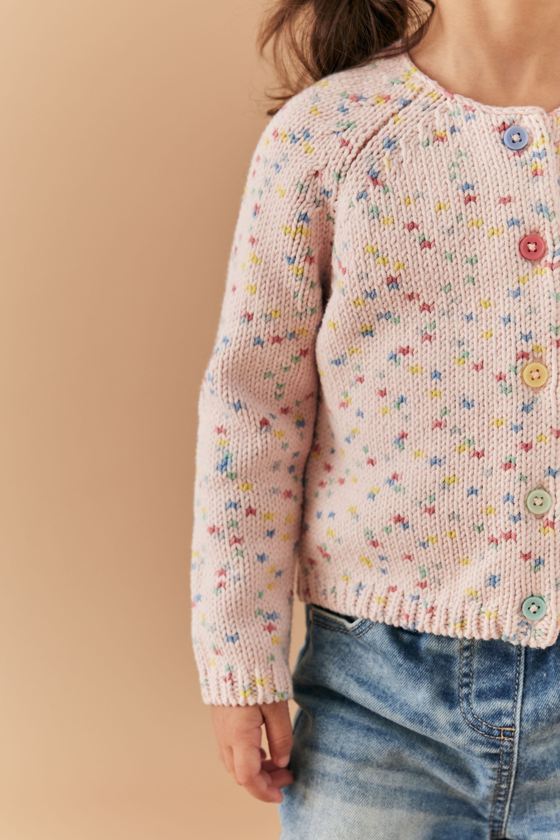 Pink Rainbow Spot Cardigan (3mths-7yrs)