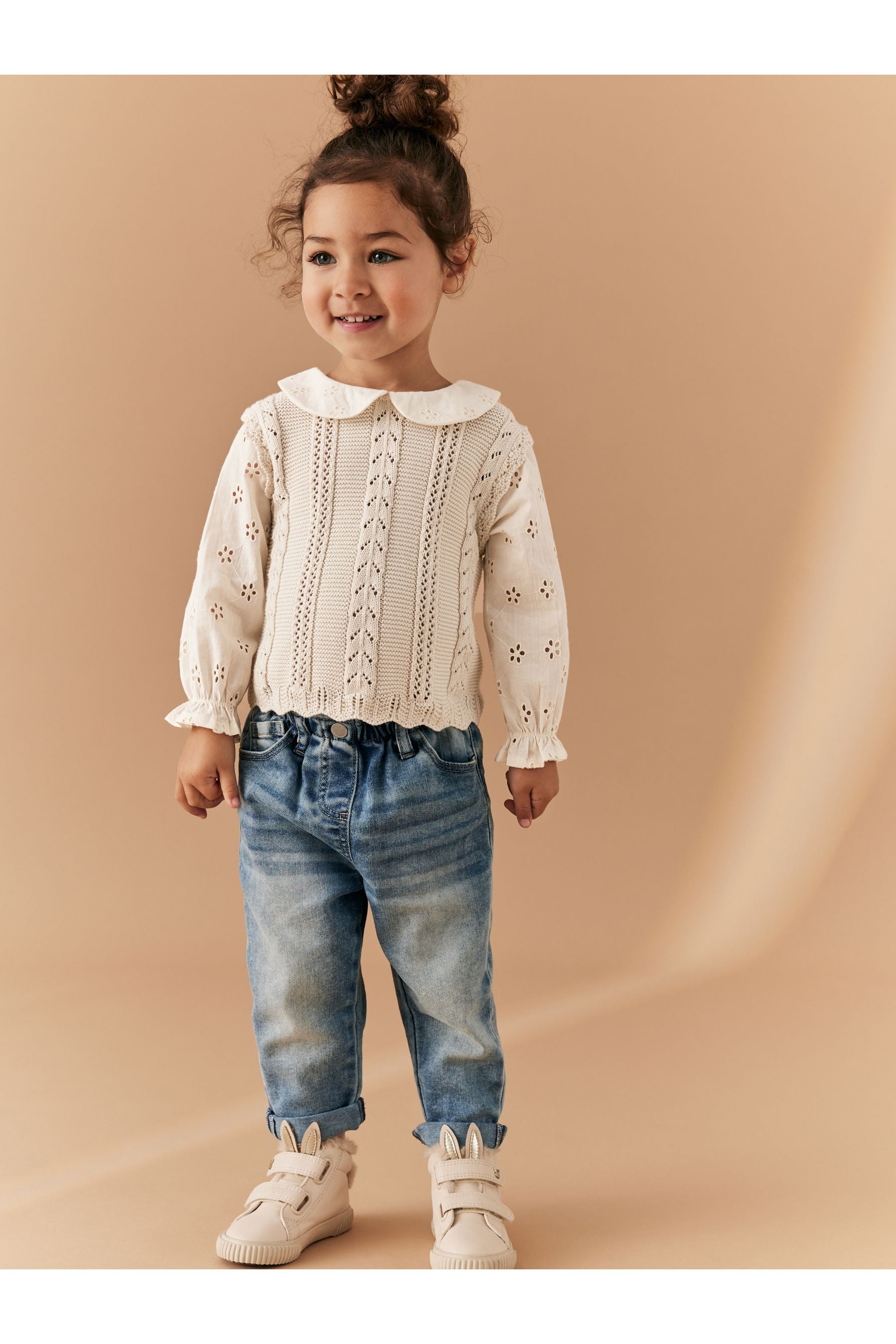 Ecru Marl Collar Jumper (3mths-7yrs)