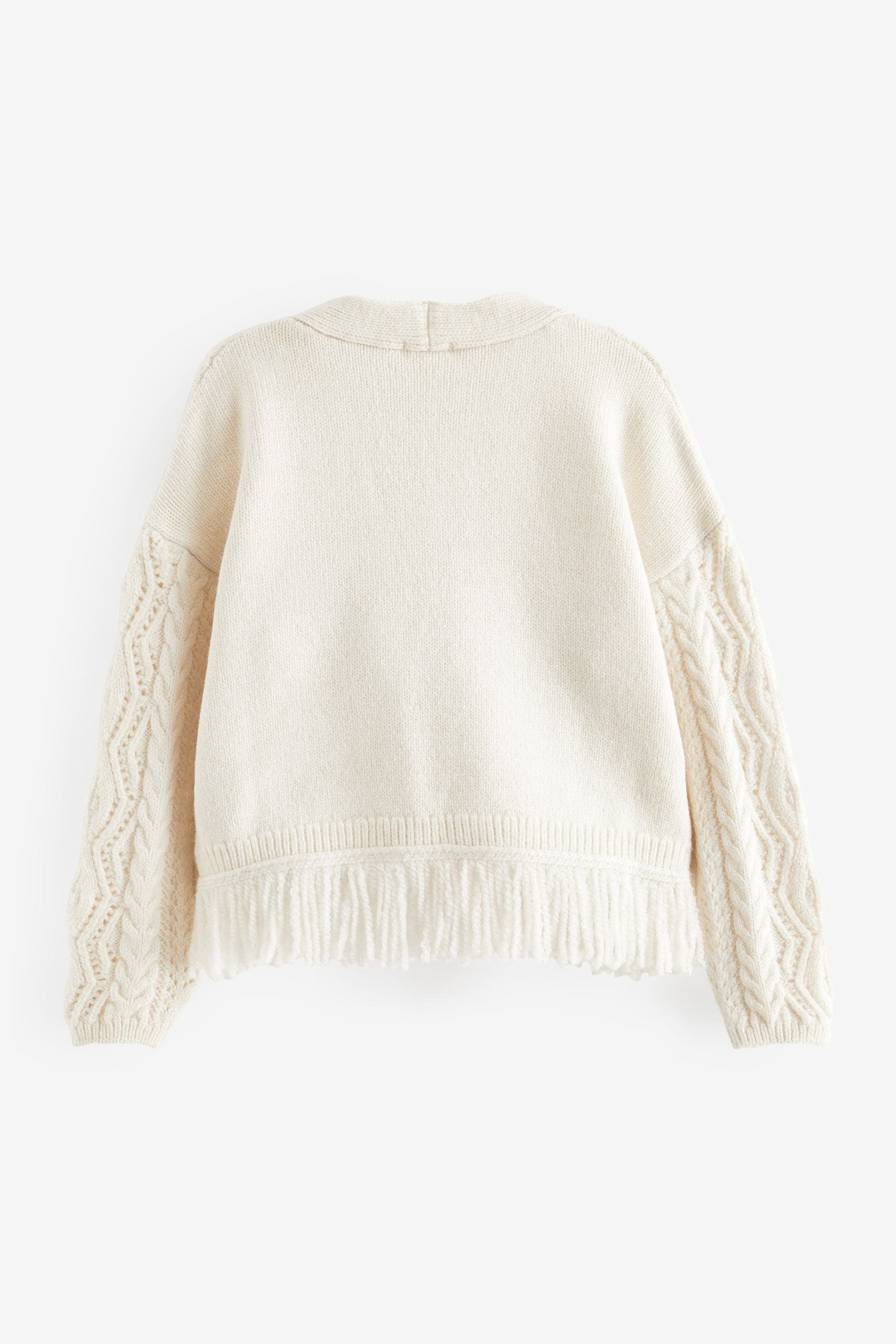 Ecru Fringe Cardigan (3-16yrs)