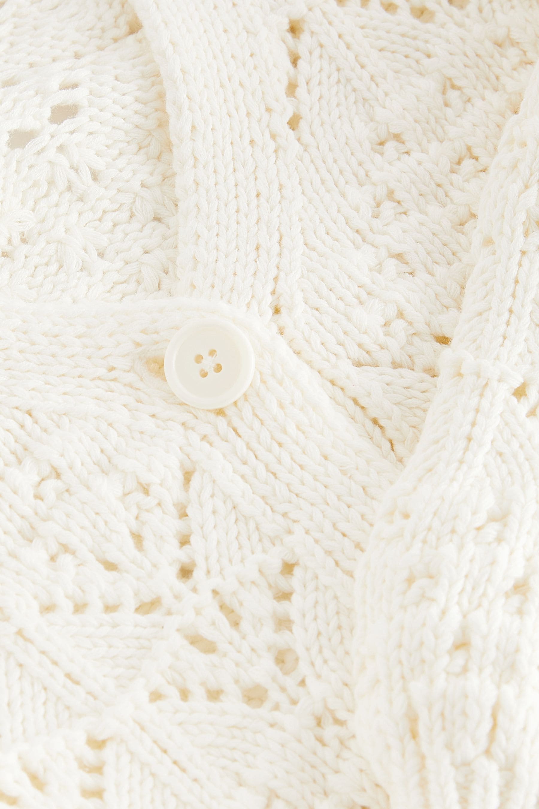 Ecru Cream Crochet V-Neck Cardigan (3-16yrs)