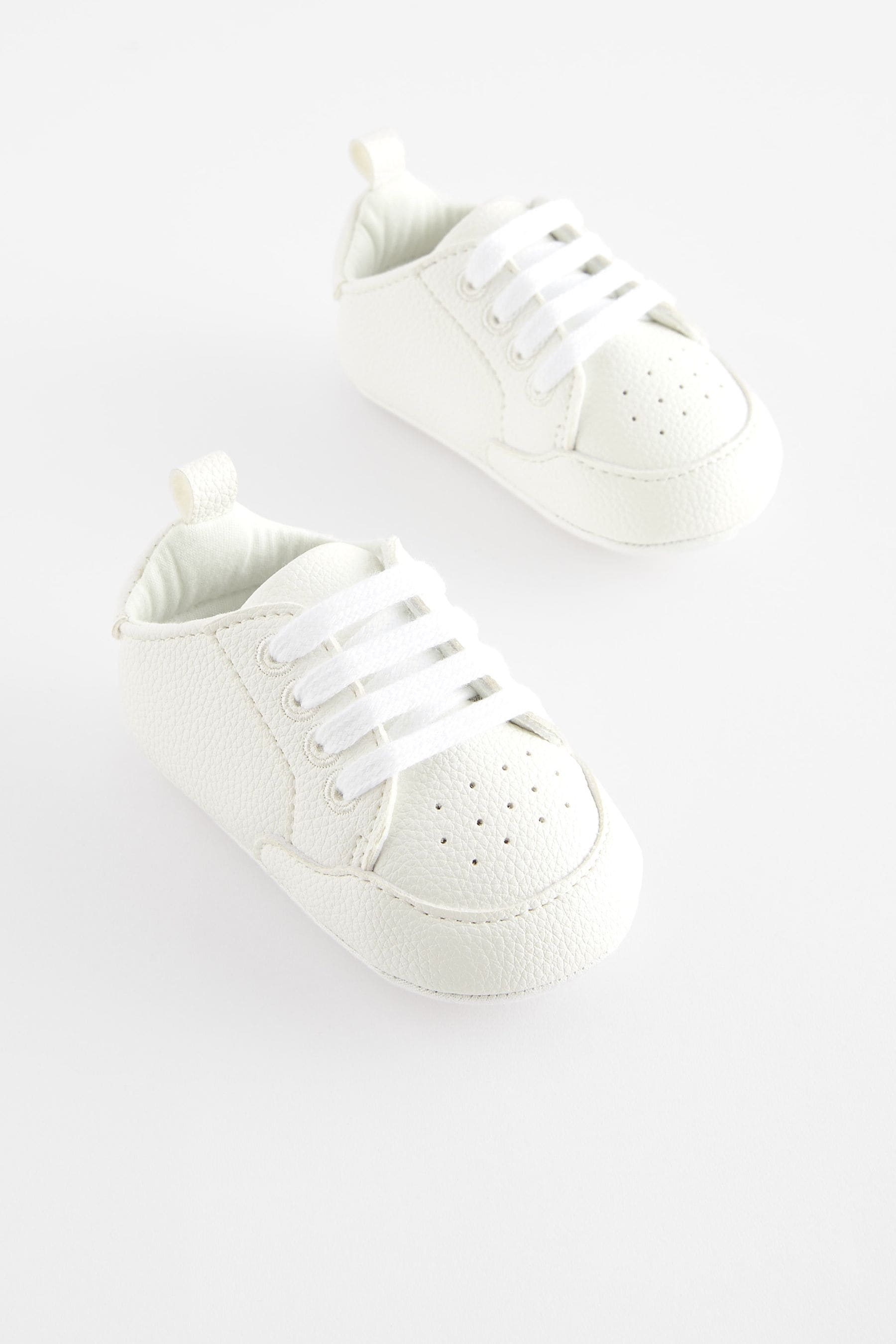 White Lace-Up Baby Trainers (0-24mths)