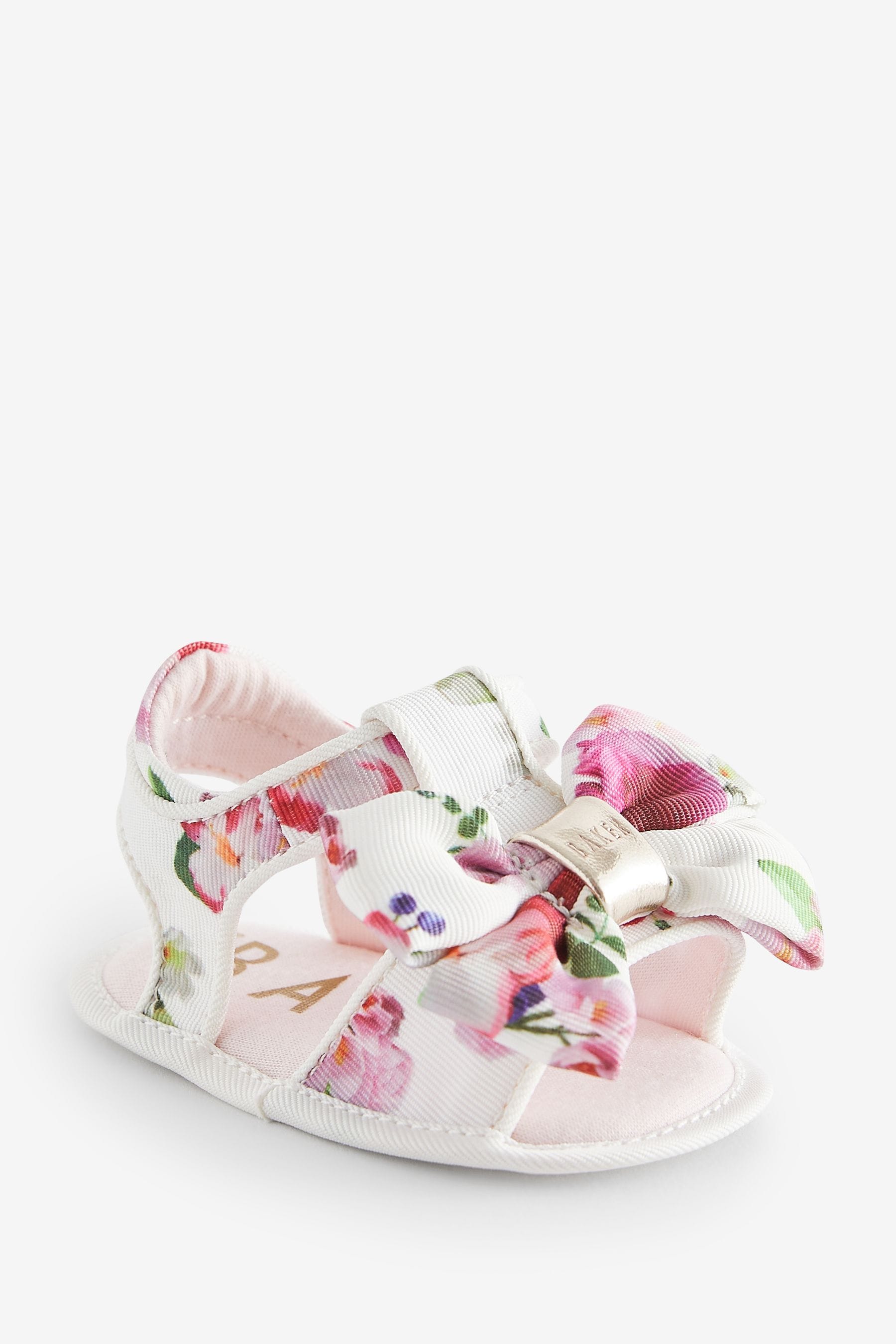 White Baker by Ted Baker Baby Girls Bow Padders Sandals