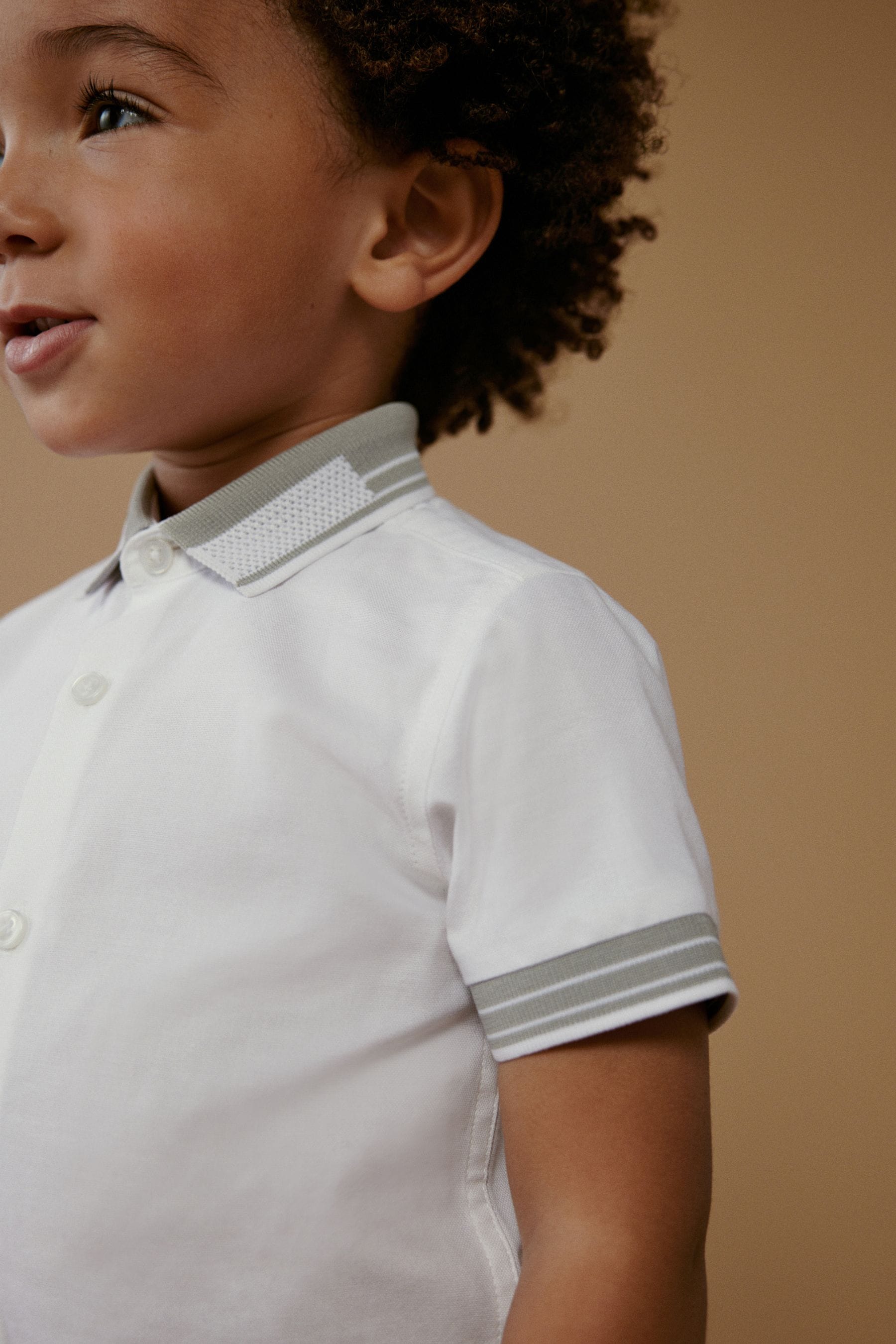 White Tipped Shirt (3mths-7yrs)