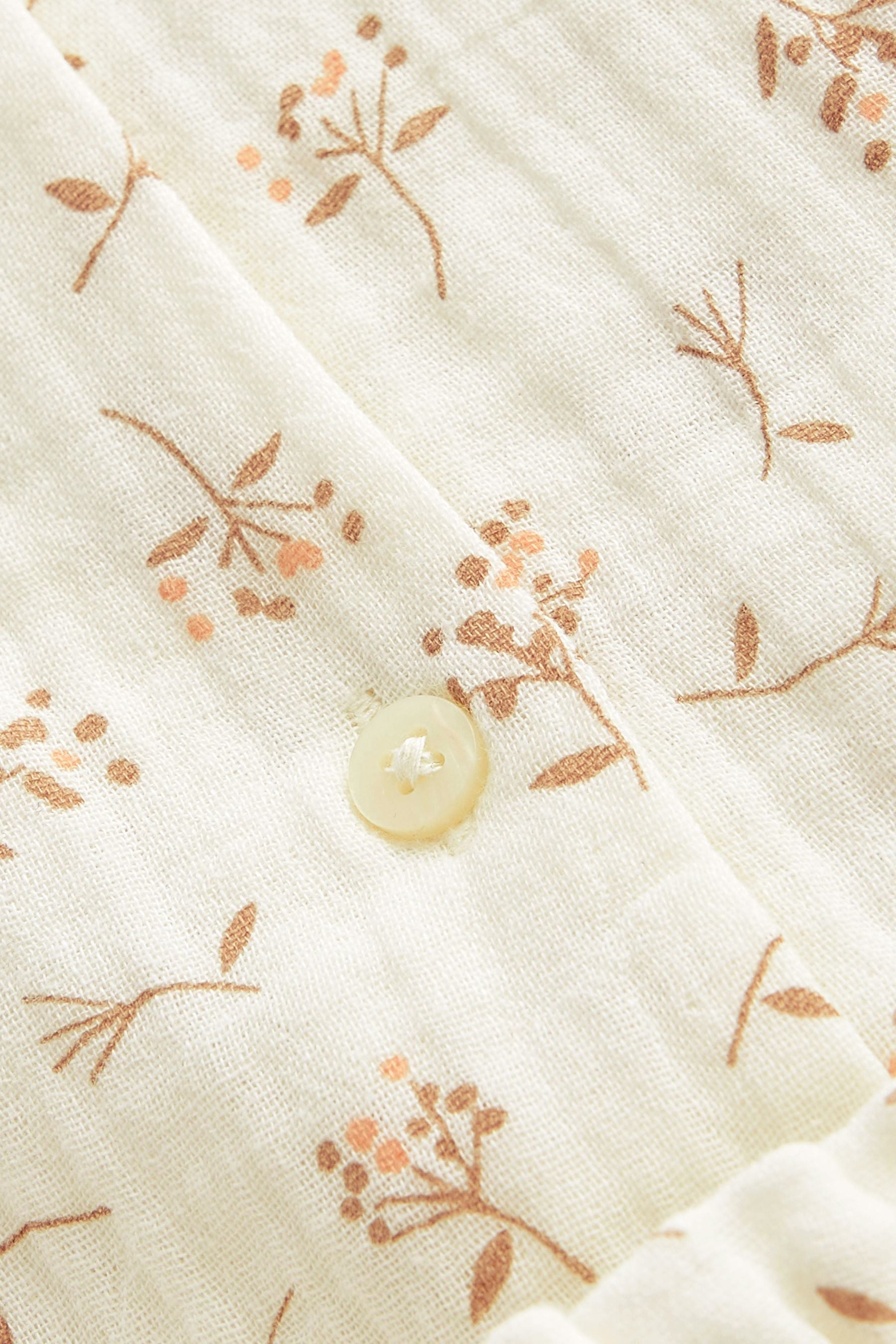 Neutral Floral Print Button Through Short Pyjamas (6-16yrs)