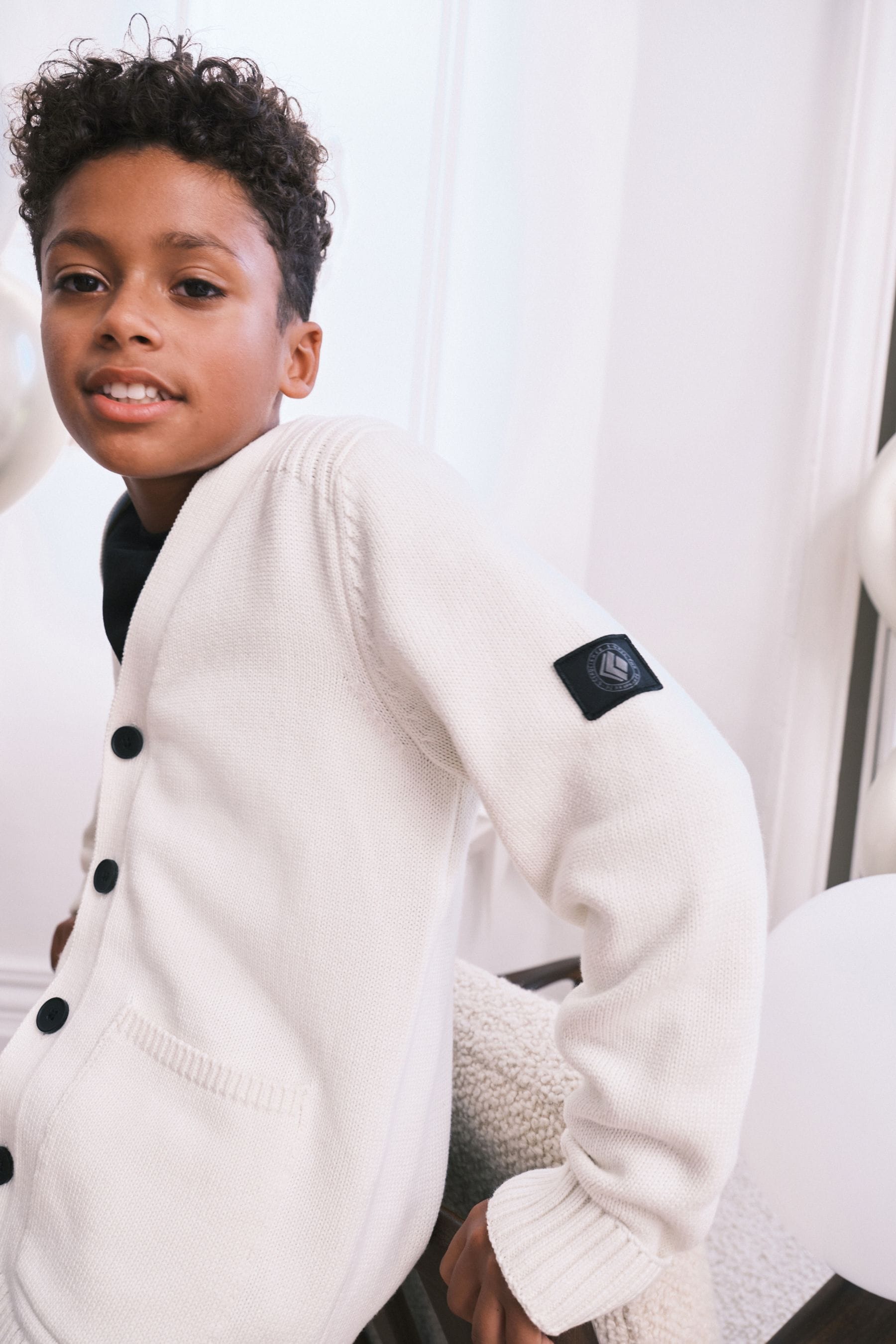 White Knitted Utility Cardigan (3-16yrs)