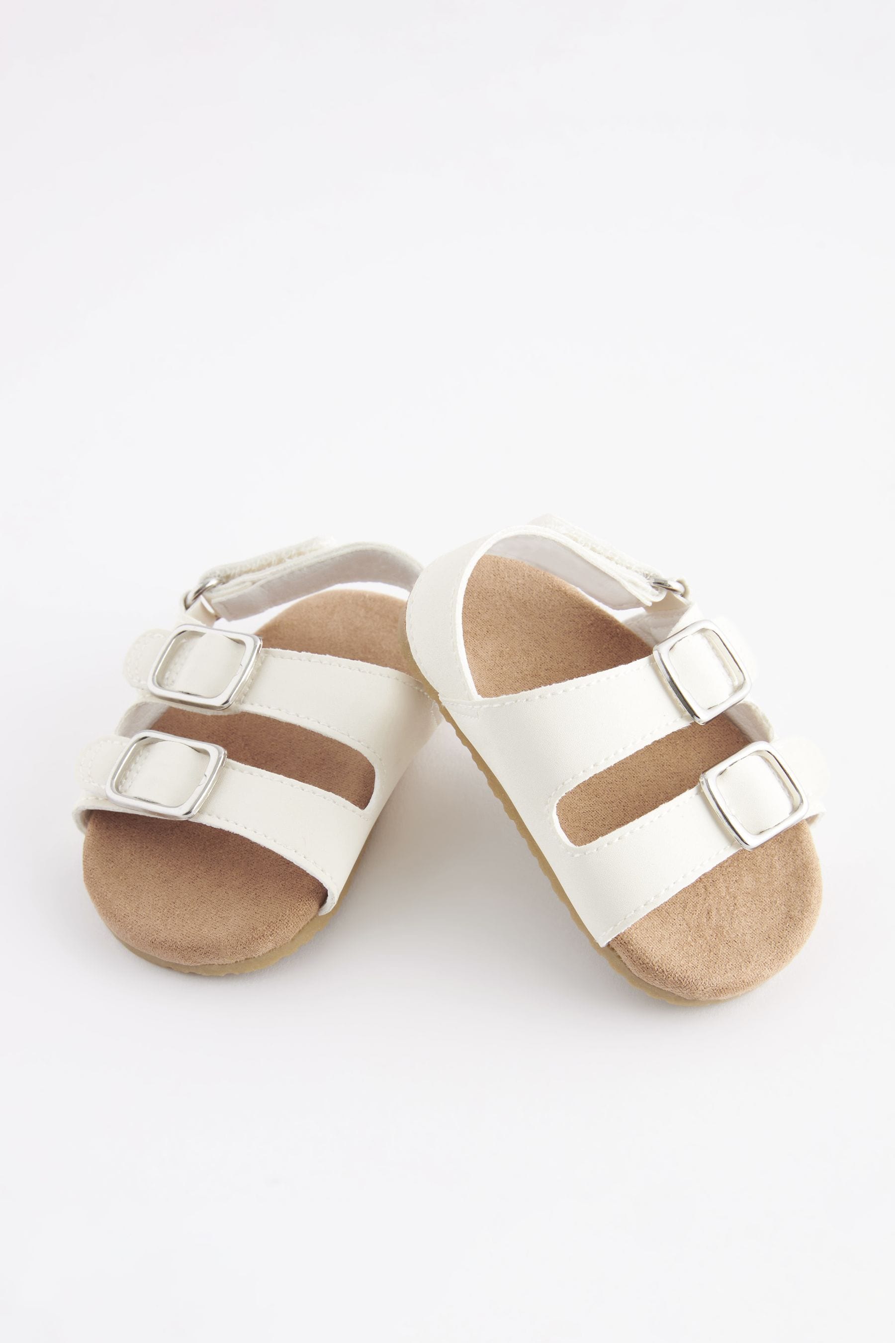 White Corkbed Baby Sandals (0-24mths)