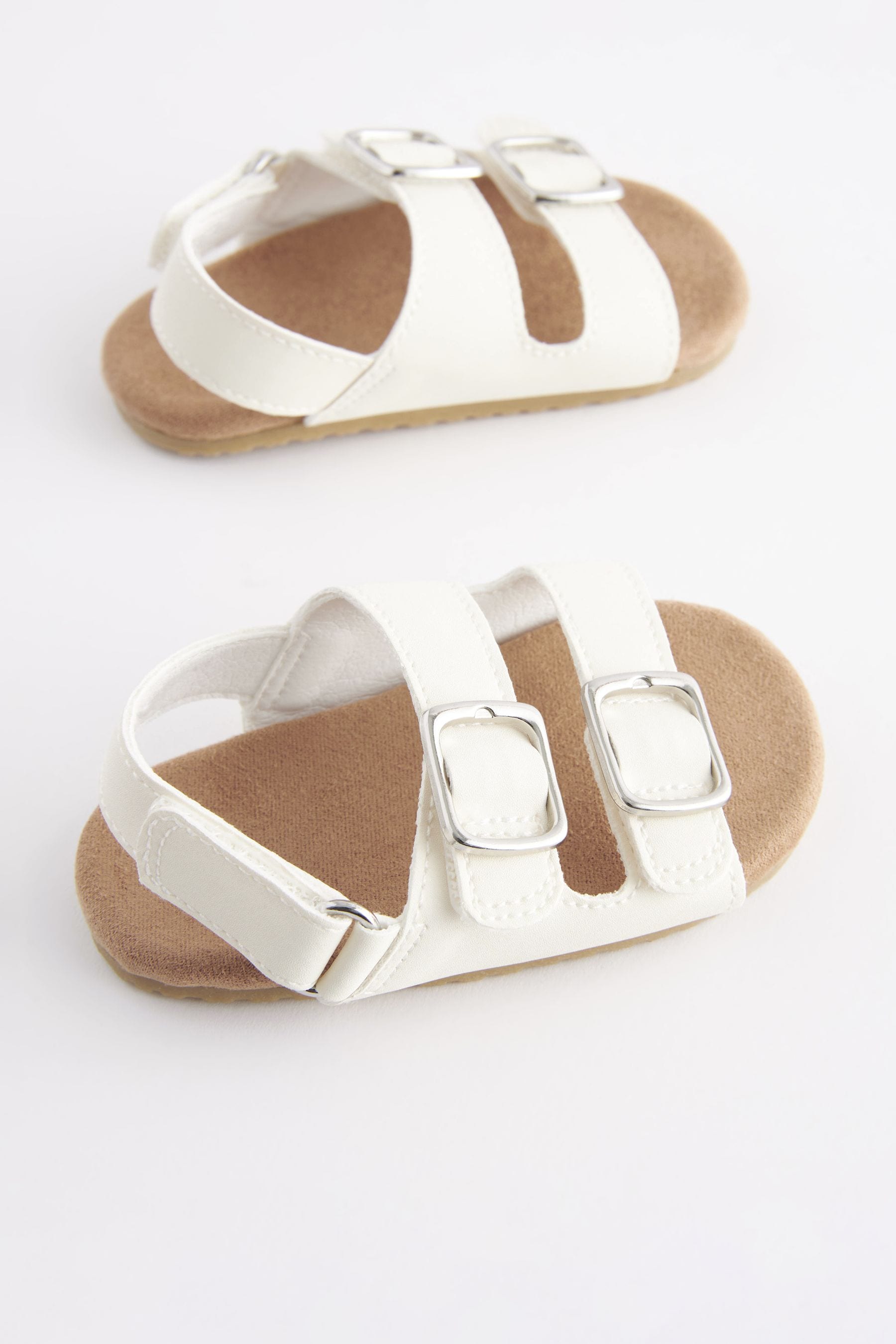 White Corkbed Baby Sandals (0-24mths)