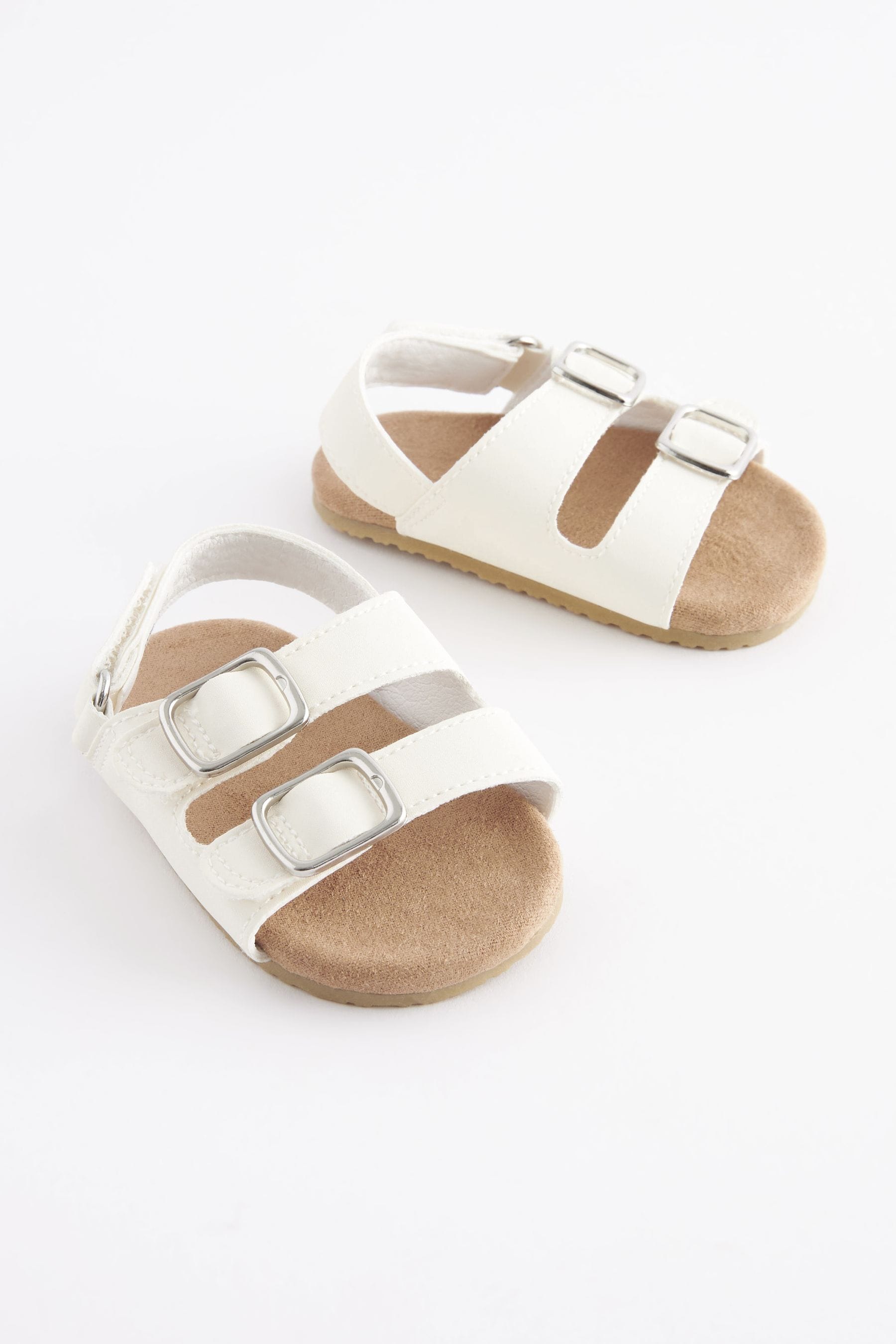 White Corkbed Baby Sandals (0-24mths)