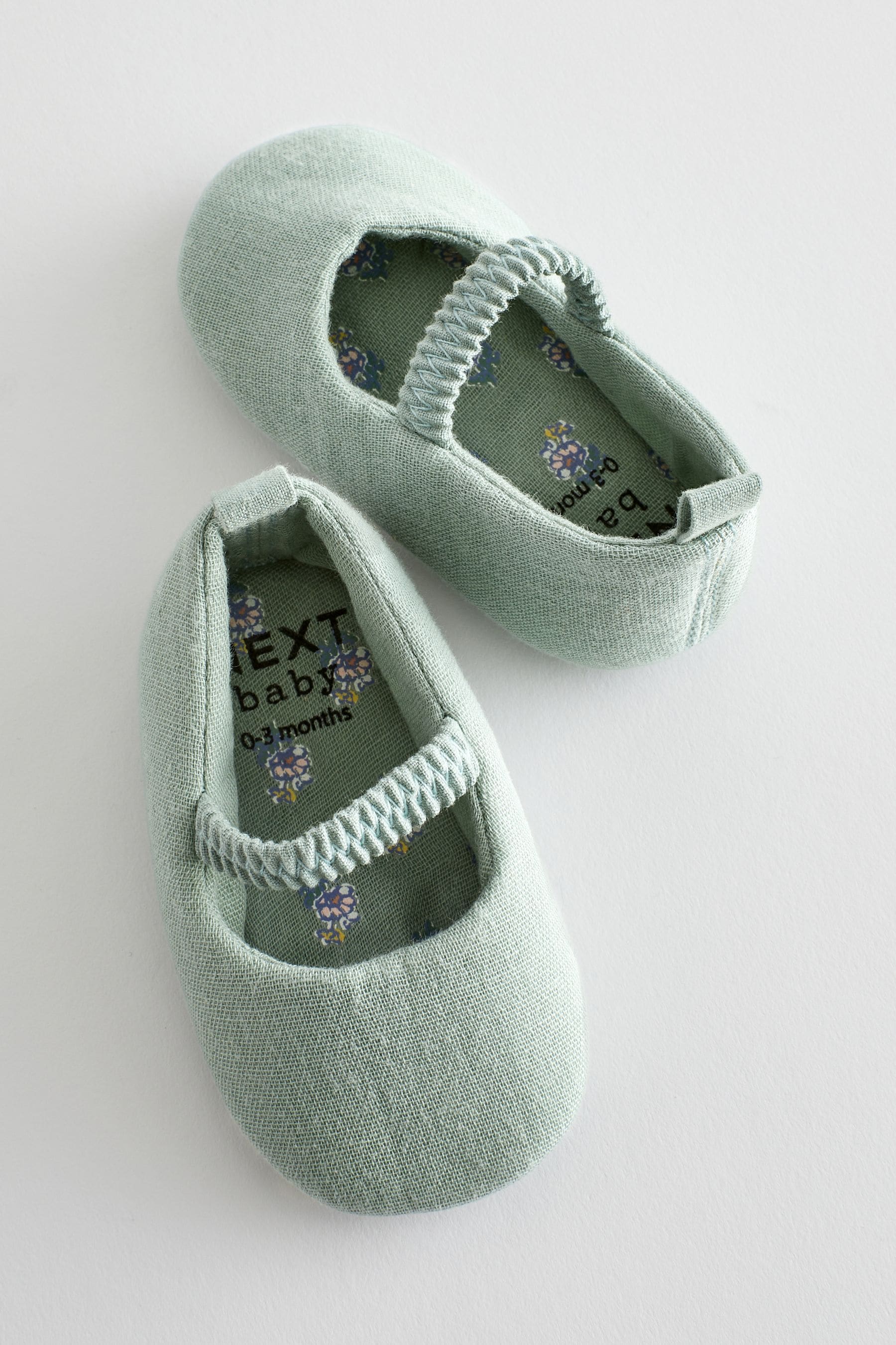 Sage Green Ballet Baby Shoes (0-24mths)