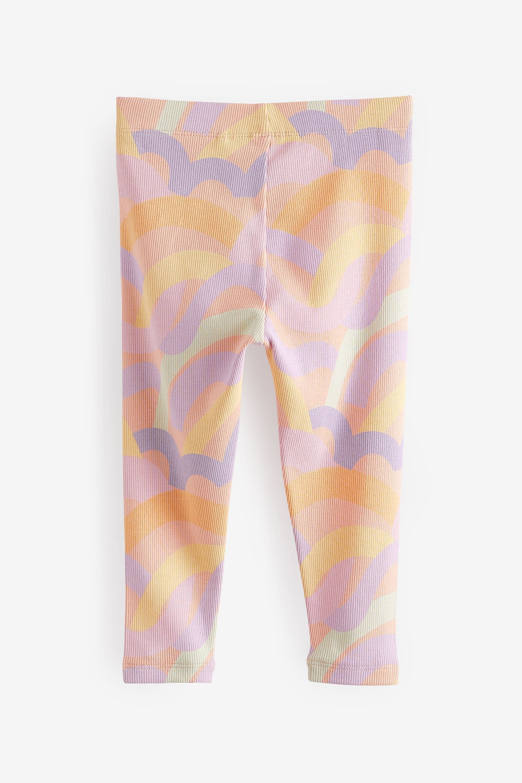 Peach Pink Rainbow Rib Jersey Leggings (3mths-7yrs)