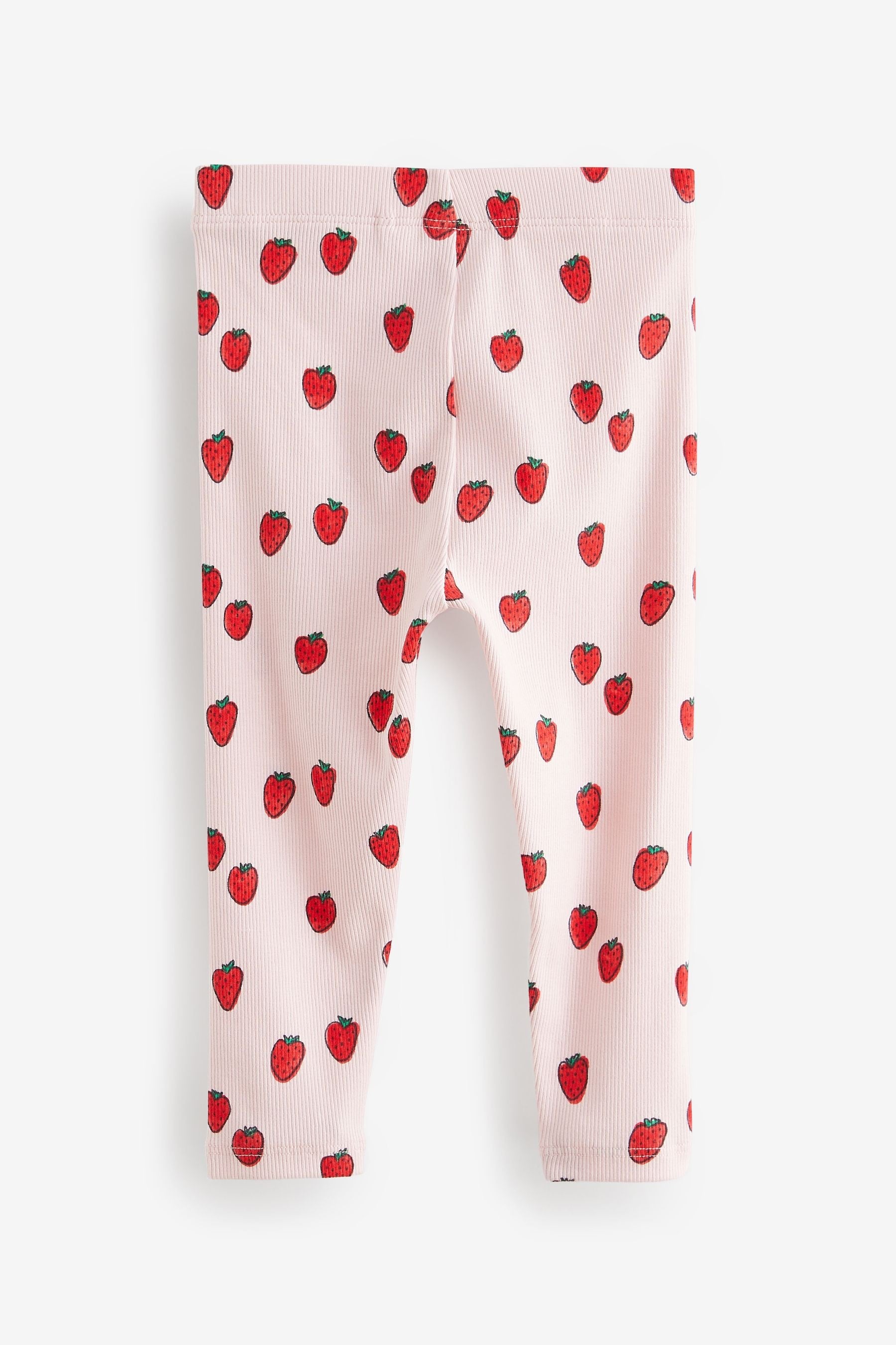 Pink Strawberry Rib Leggings (3mths-7yrs)