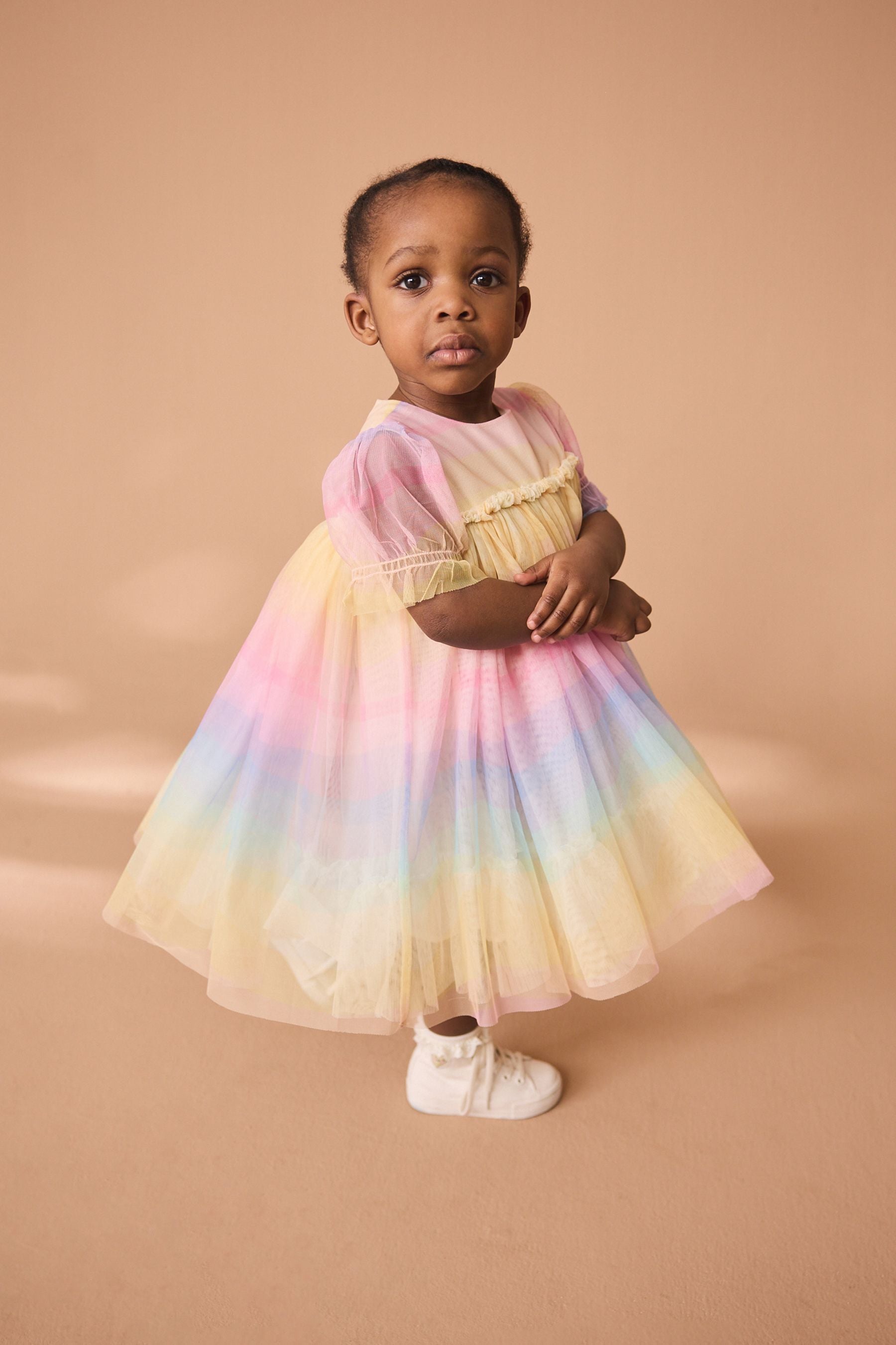 Multi Rainbow Mesh Dress (3mths-7yrs)