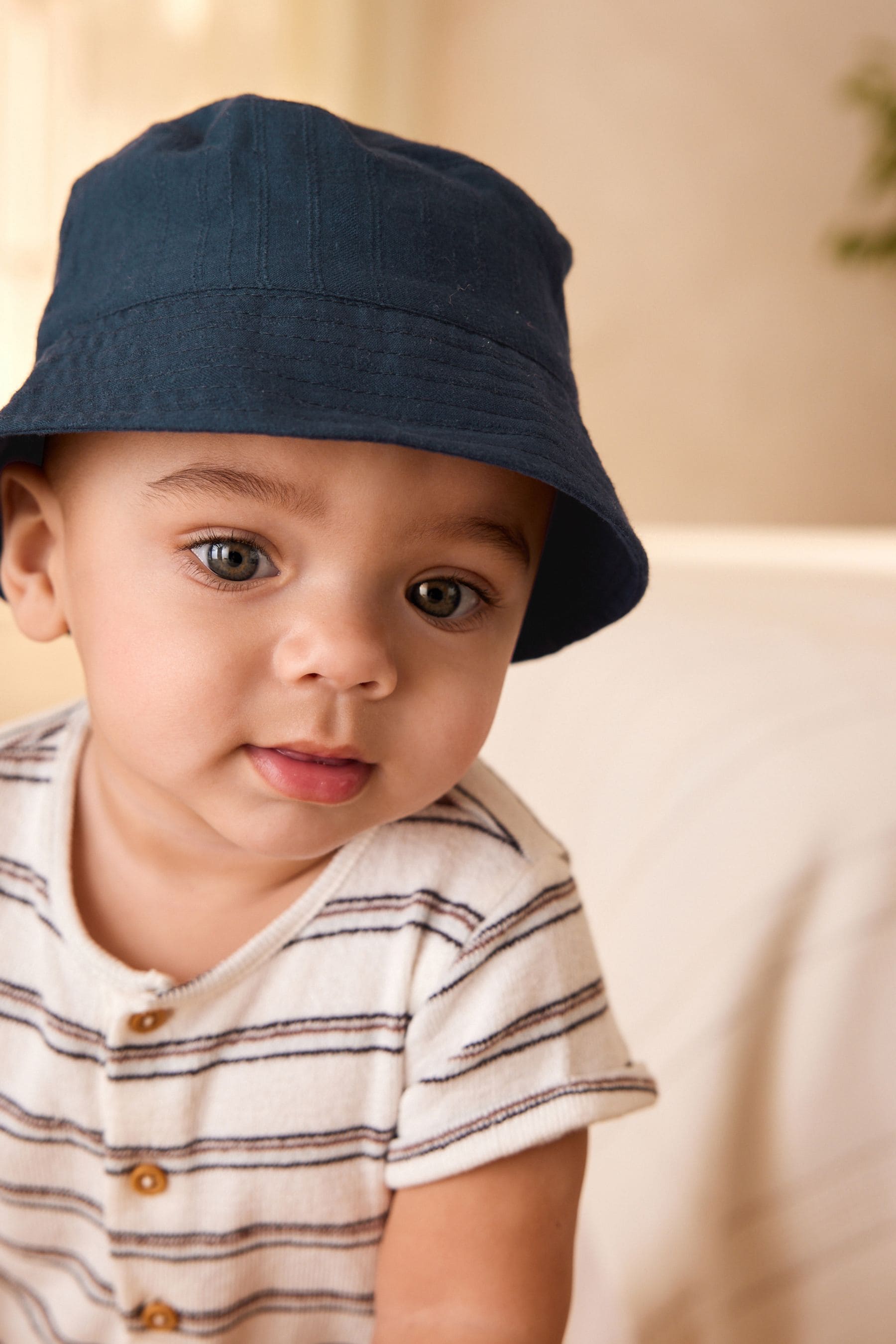 Navy Blue Baby Bucket Hats 2 Pack (0mths-2yrs)