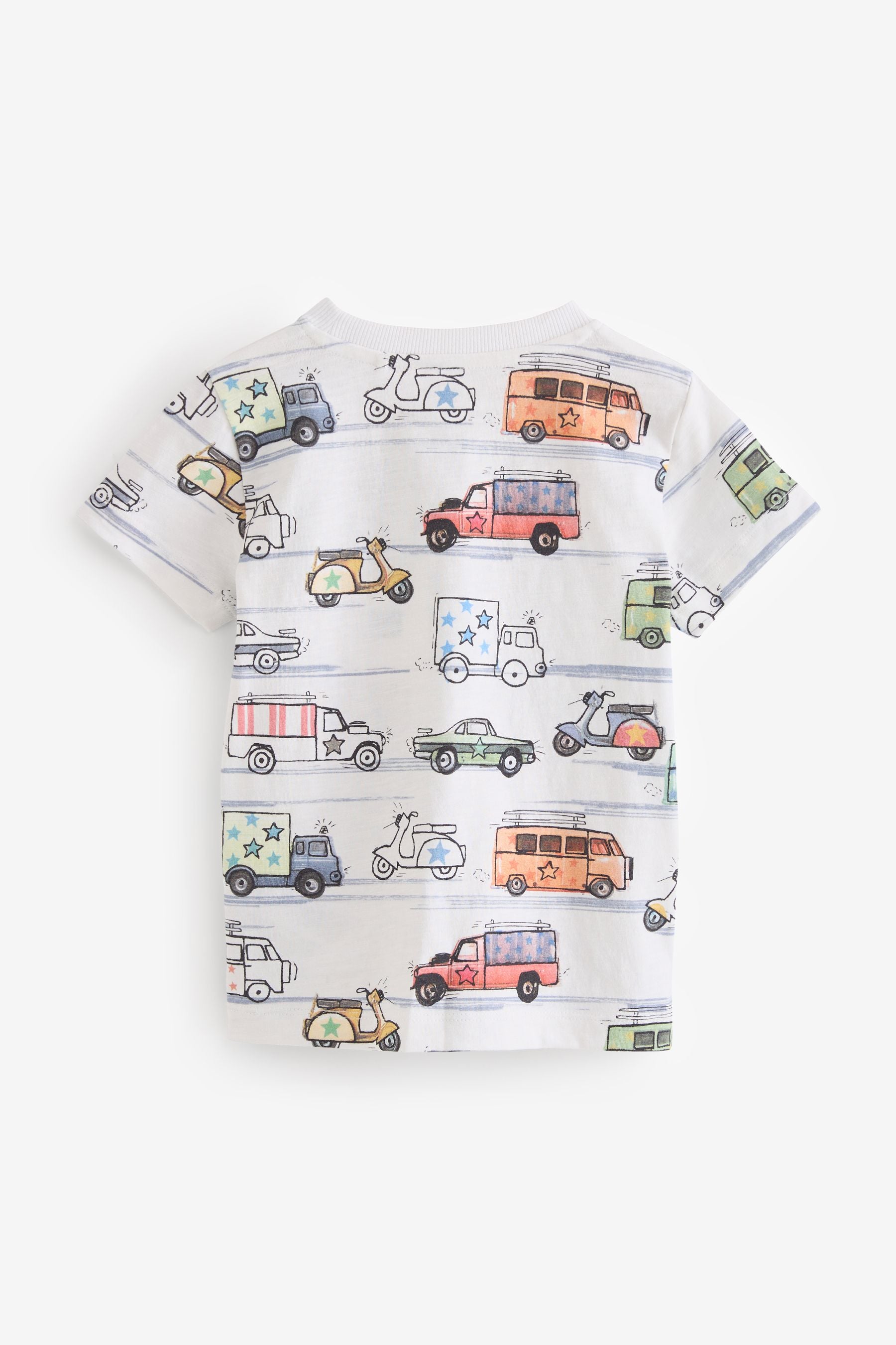 White Transport All-Over Print Short Sleeve T-Shirt (3mths-7yrs)