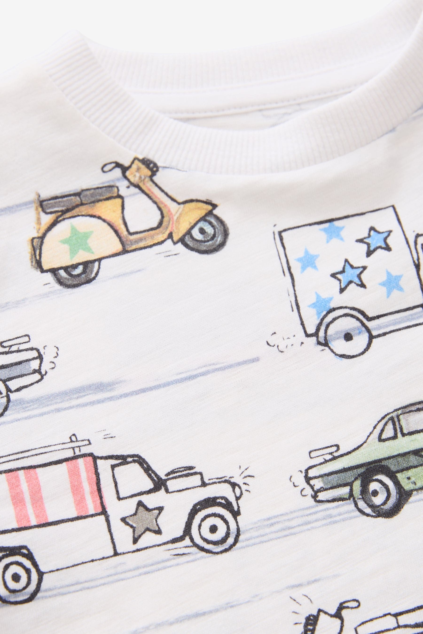 White Transport All-Over Print Short Sleeve T-Shirt (3mths-7yrs)