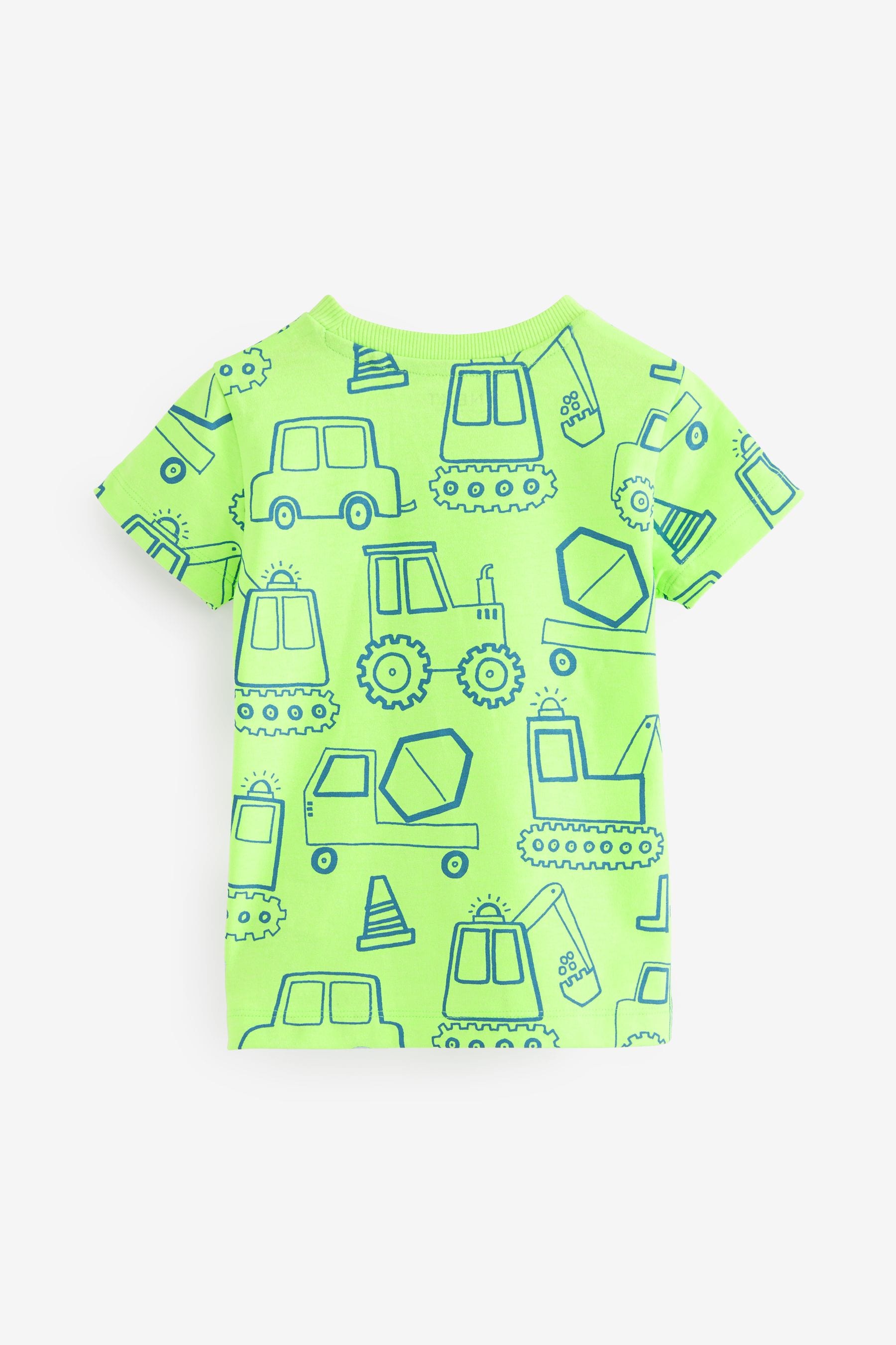 Blue/Green Transport Short Sleeve T-Shirt 5 Pack (3mths-7yrs)