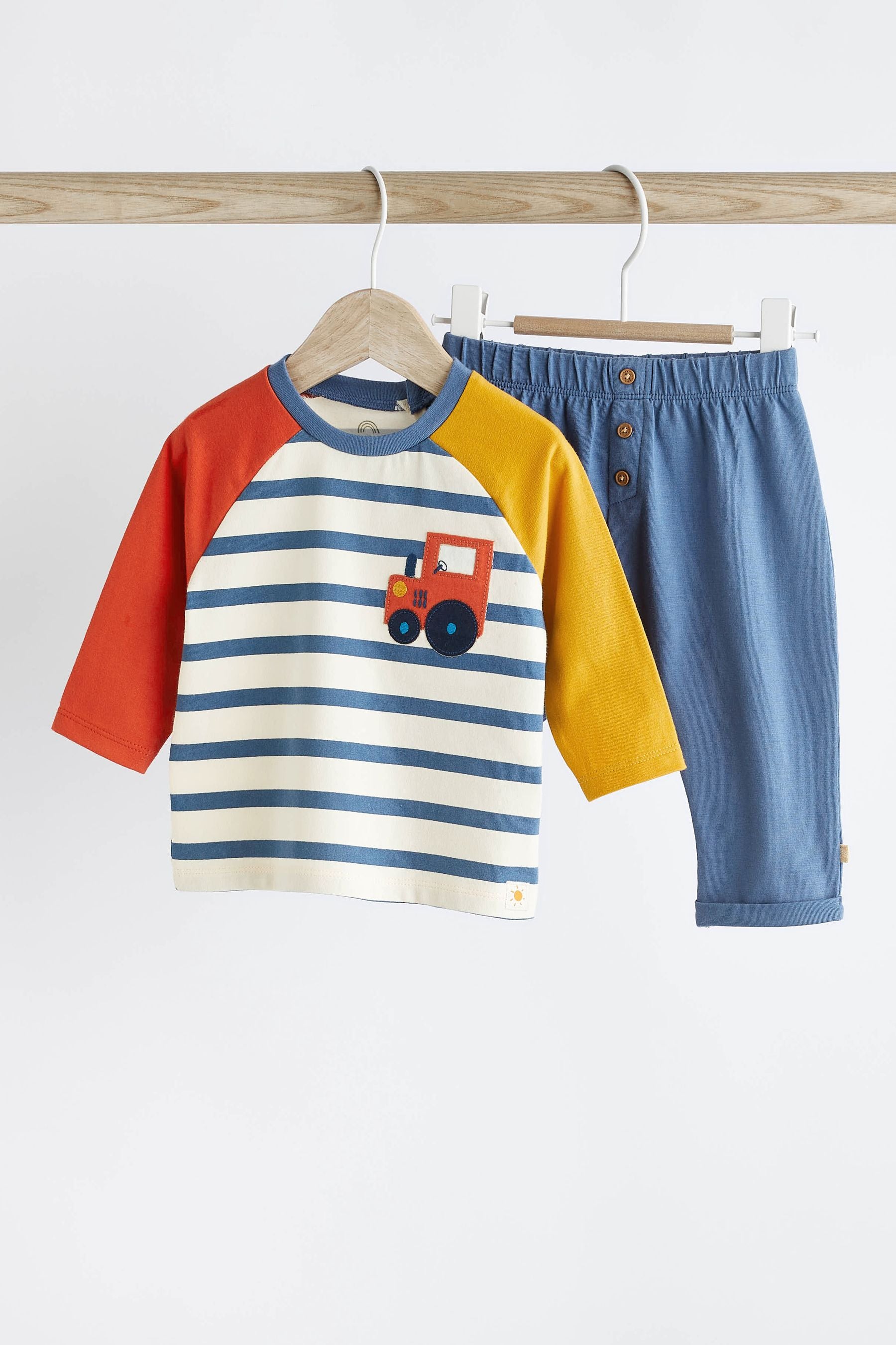 Blue Tractor Baby Top and Leggings 2 Piece Set