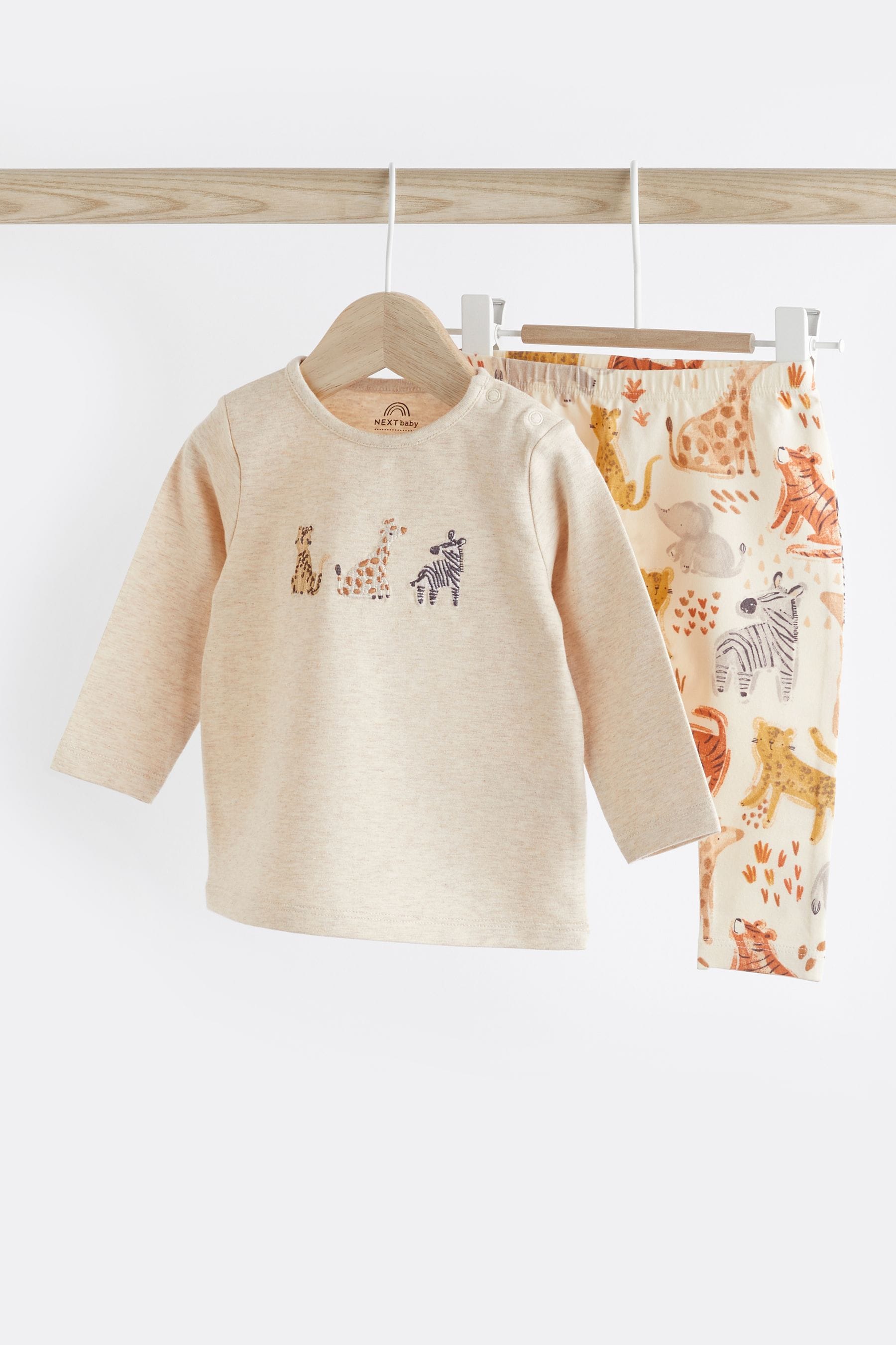 Neutral Safari Baby Top and Leggings 2 Piece Set