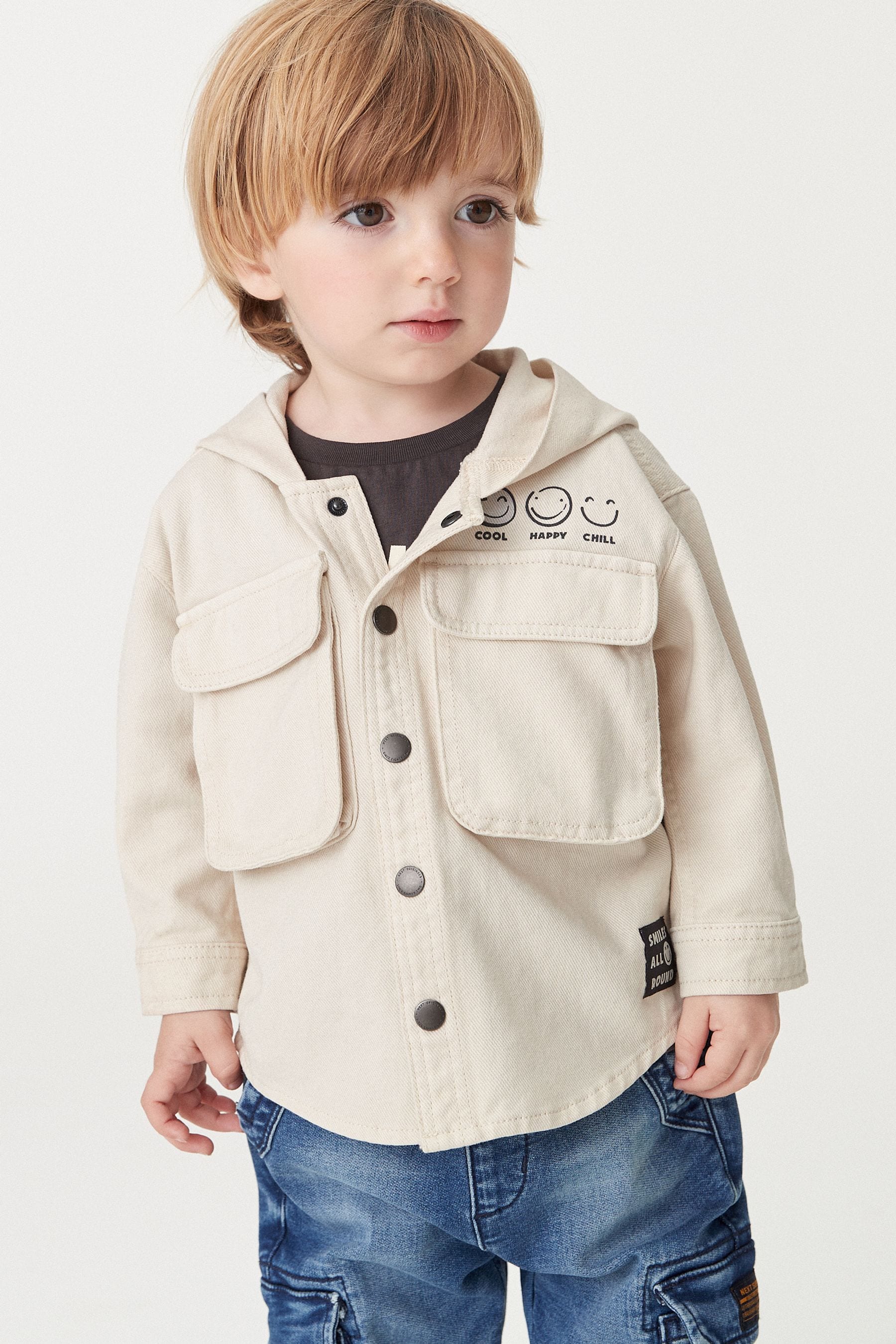 Ecru Cream Ecru Denim Shacket (3mths-7yrs)