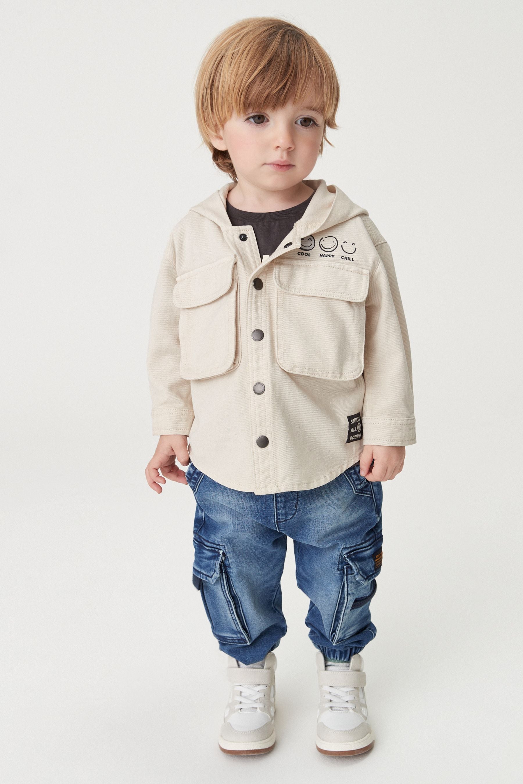 Ecru Cream Ecru Denim Shacket (3mths-7yrs)