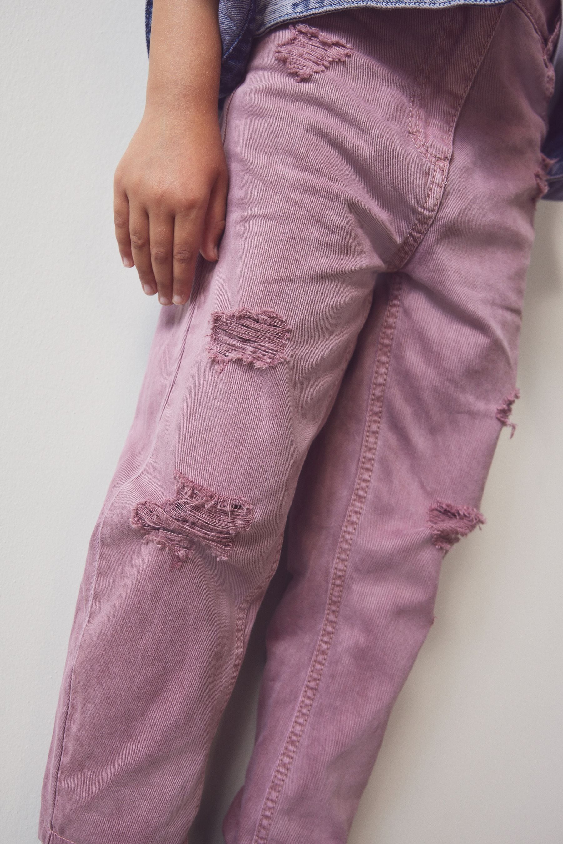 Raspberry Pink Distressed Mom Jeans (3-16yrs)