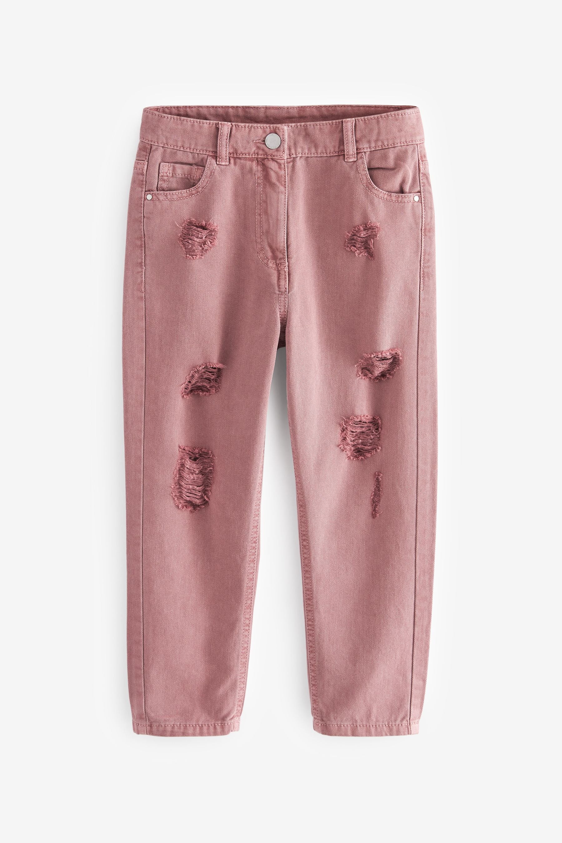 Raspberry Pink Distressed Mom Jeans (3-16yrs)