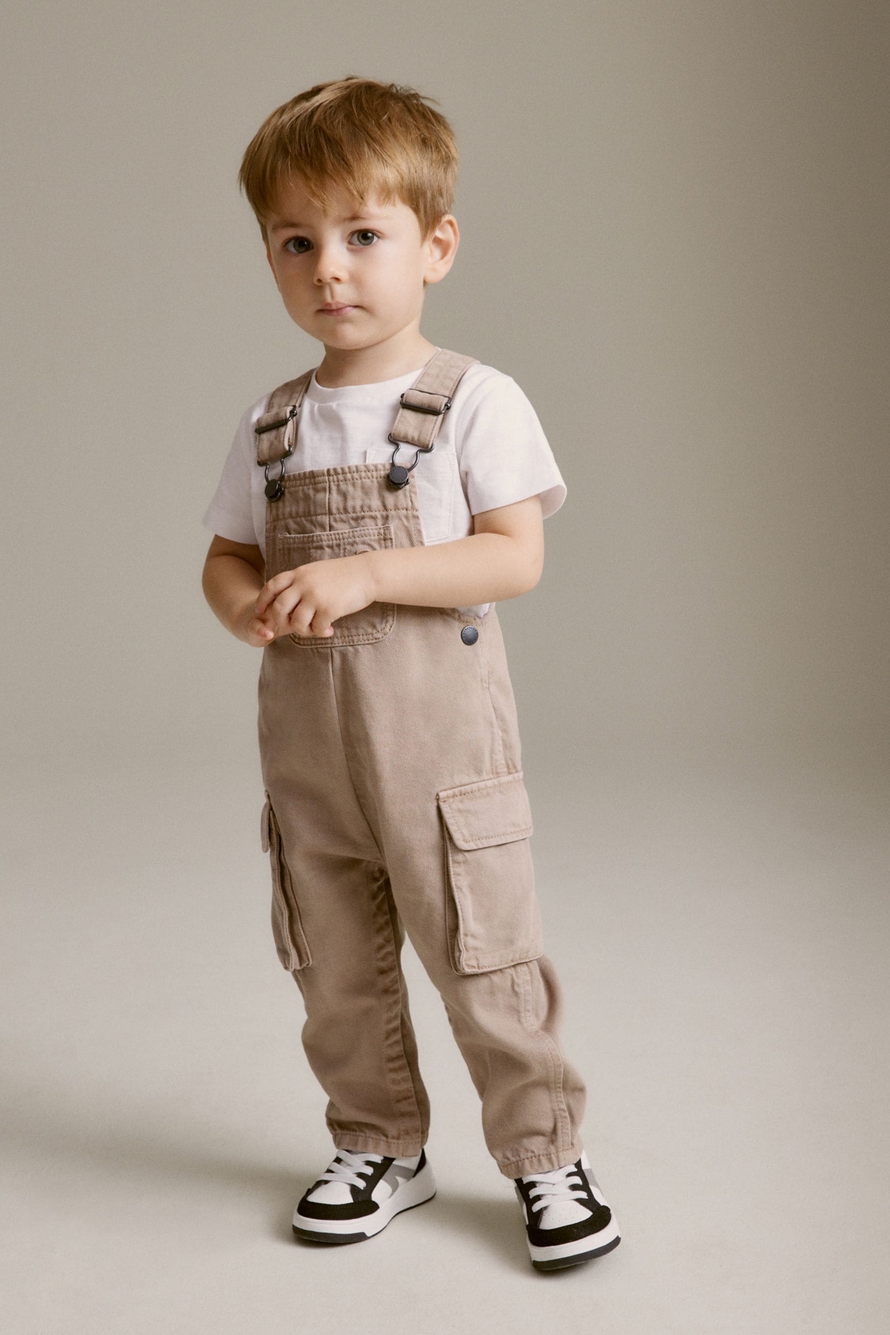 Tan Brown Cargo Dungaree (3mths-7yrs)