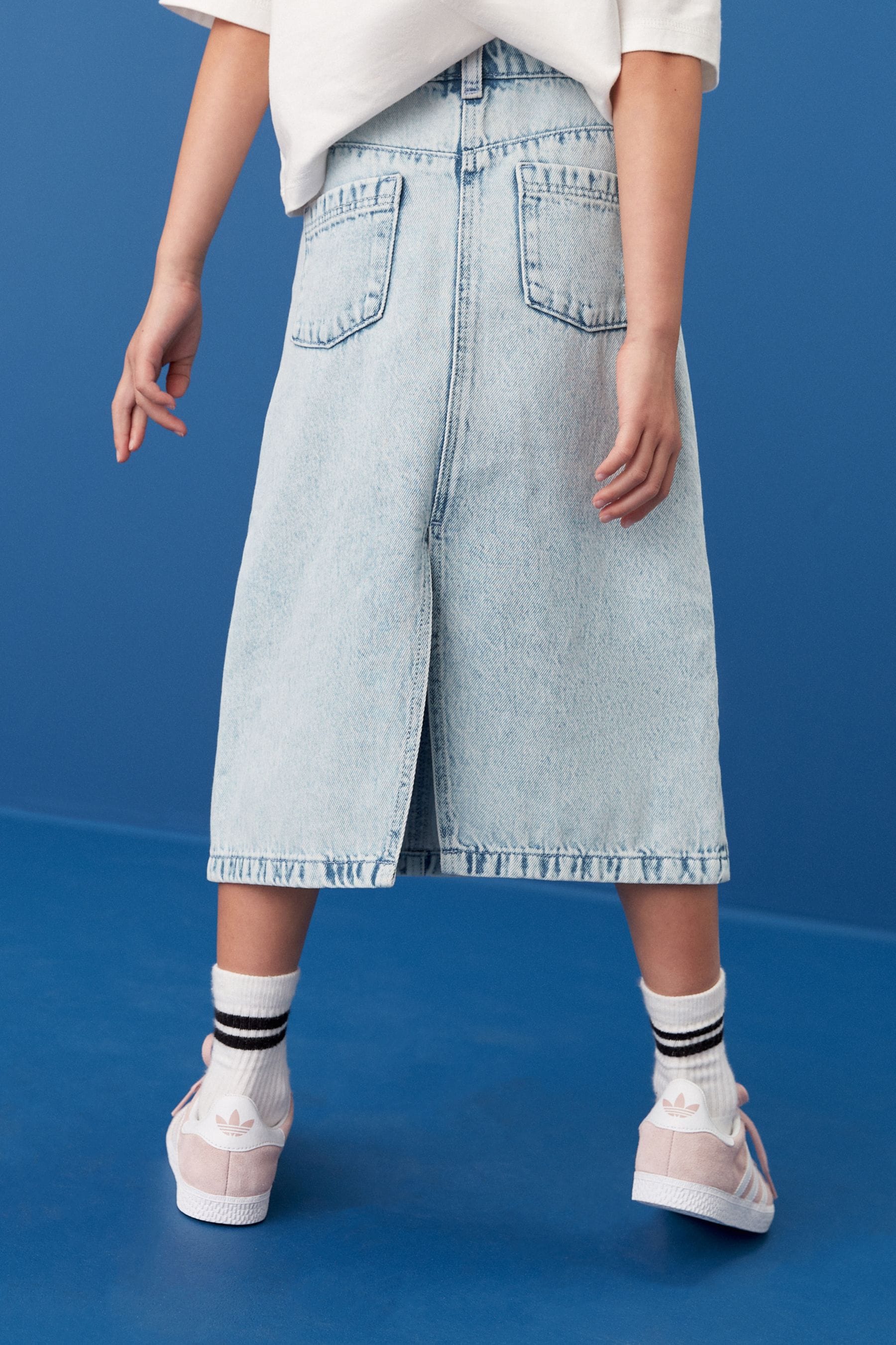 Mid Blue Denim Midi Skirt (3-16yrs)