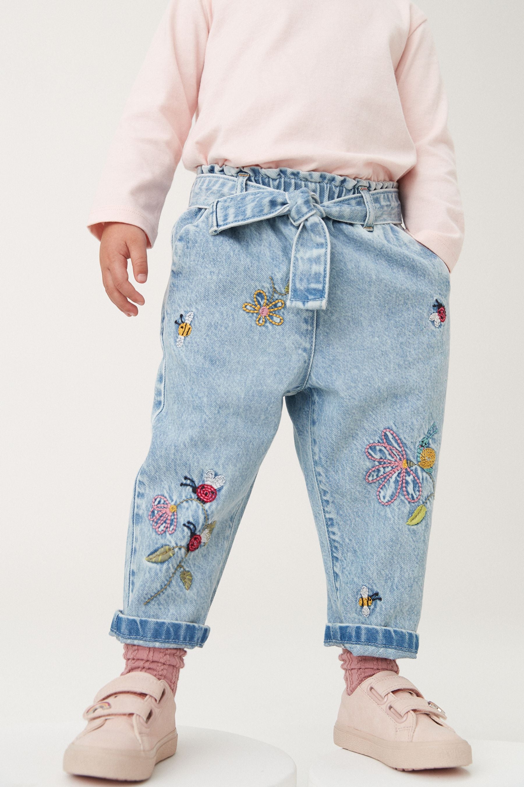 Blue Ladybird Embroidered Slouchy Jeans (3mths-7yrs)