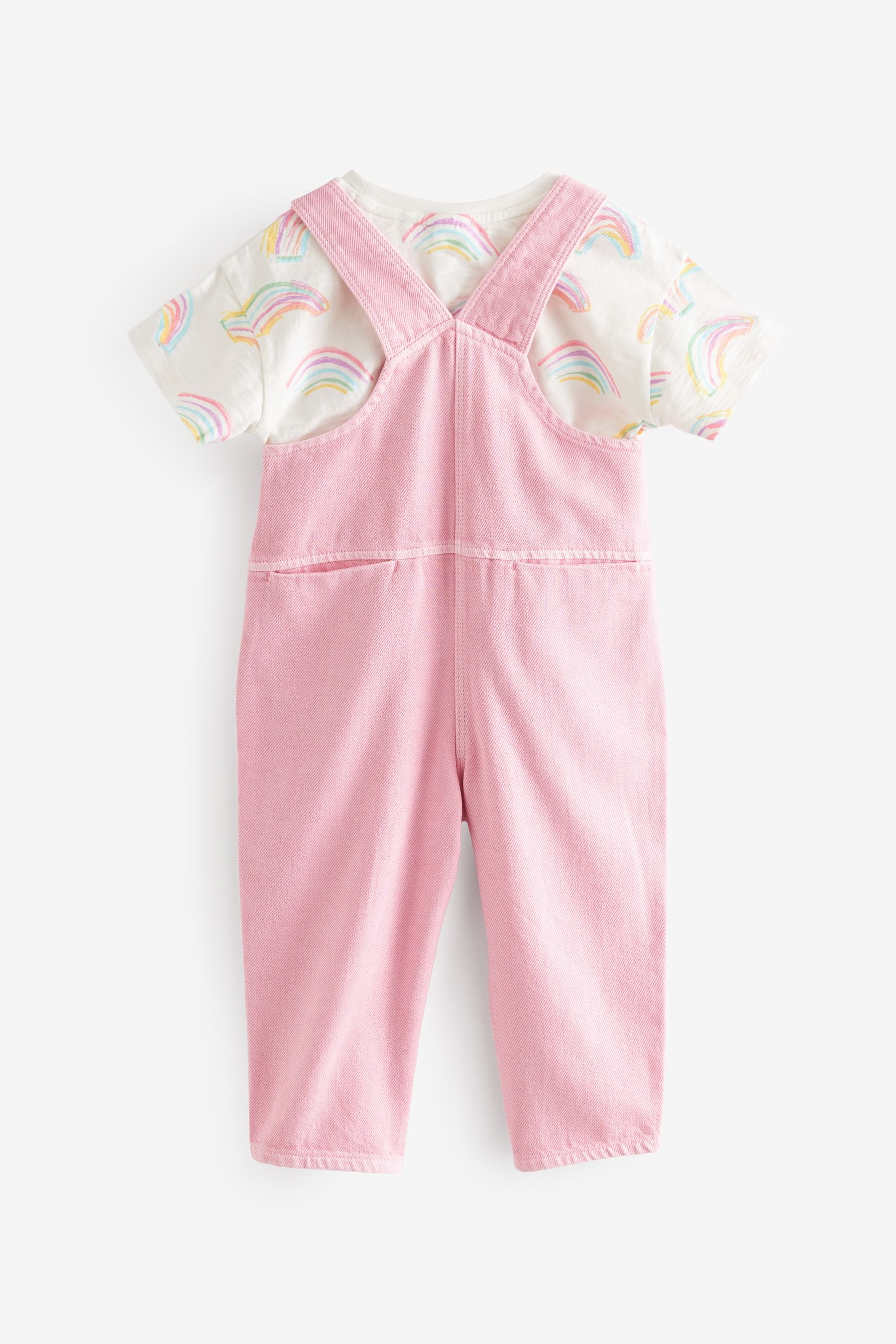 Pink Dungarees and T-Shirt Set (3mths-7yrs)