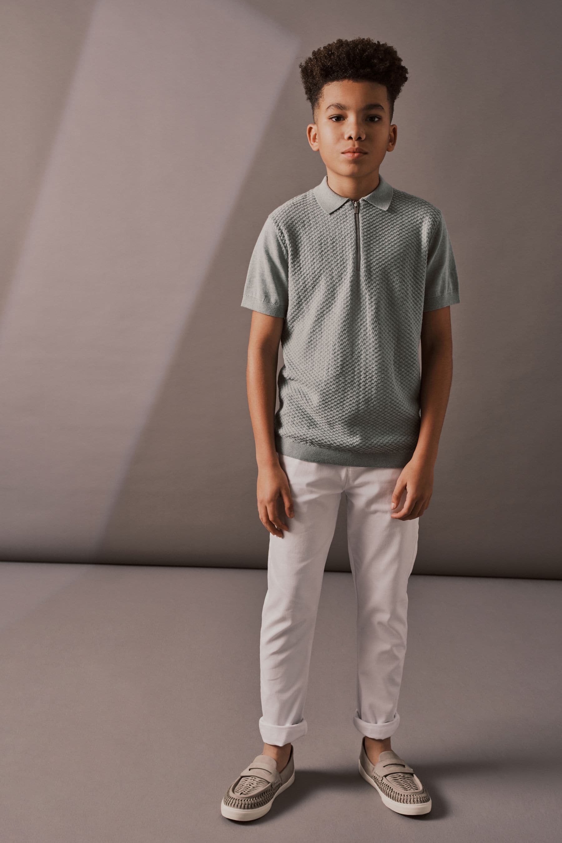 Minerals Short Sleeved Bubble Texture Polo Shirt (3-16yrs)