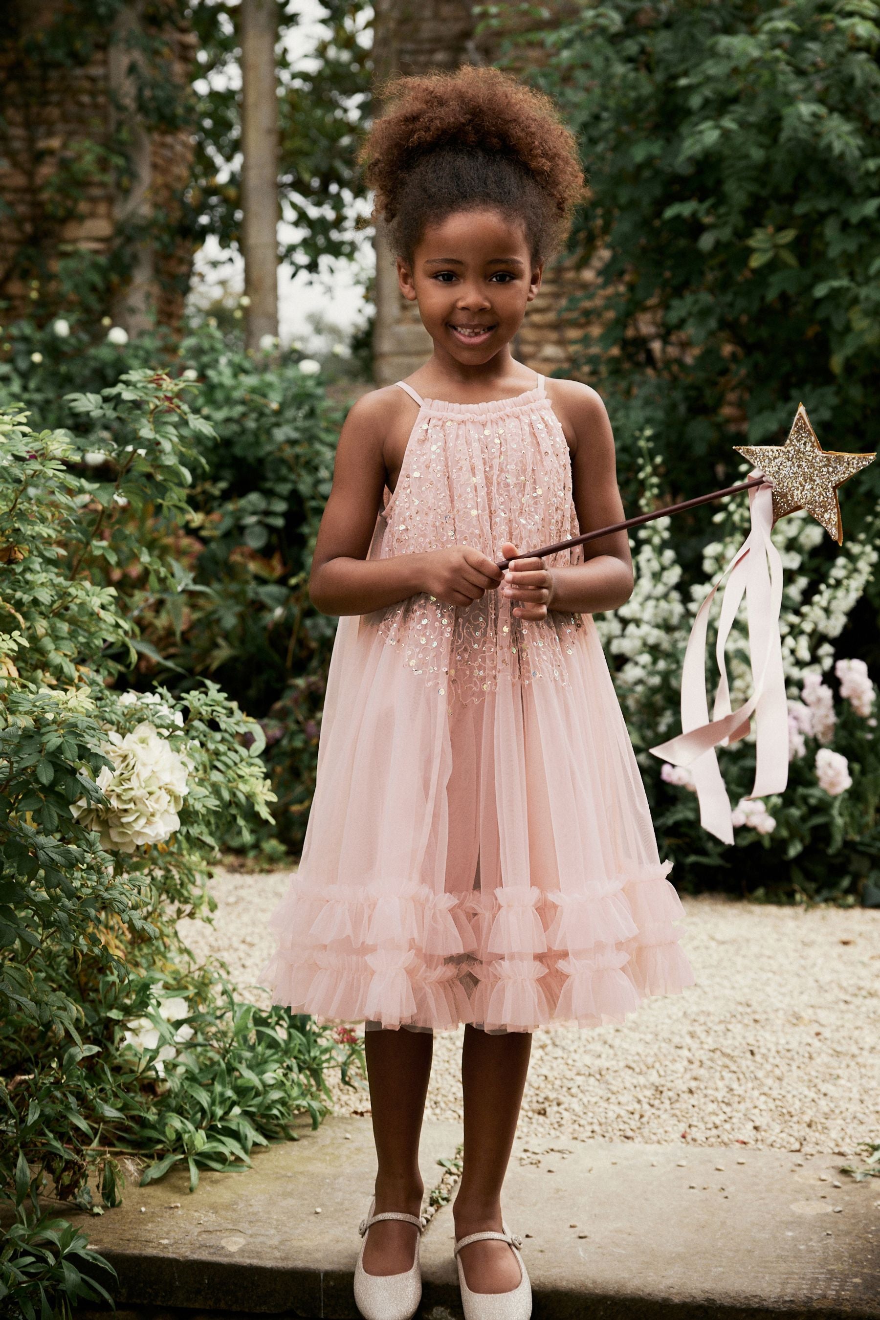 Pink Sequin Mesh Trapeze Occasion Dress (3-16yrs)