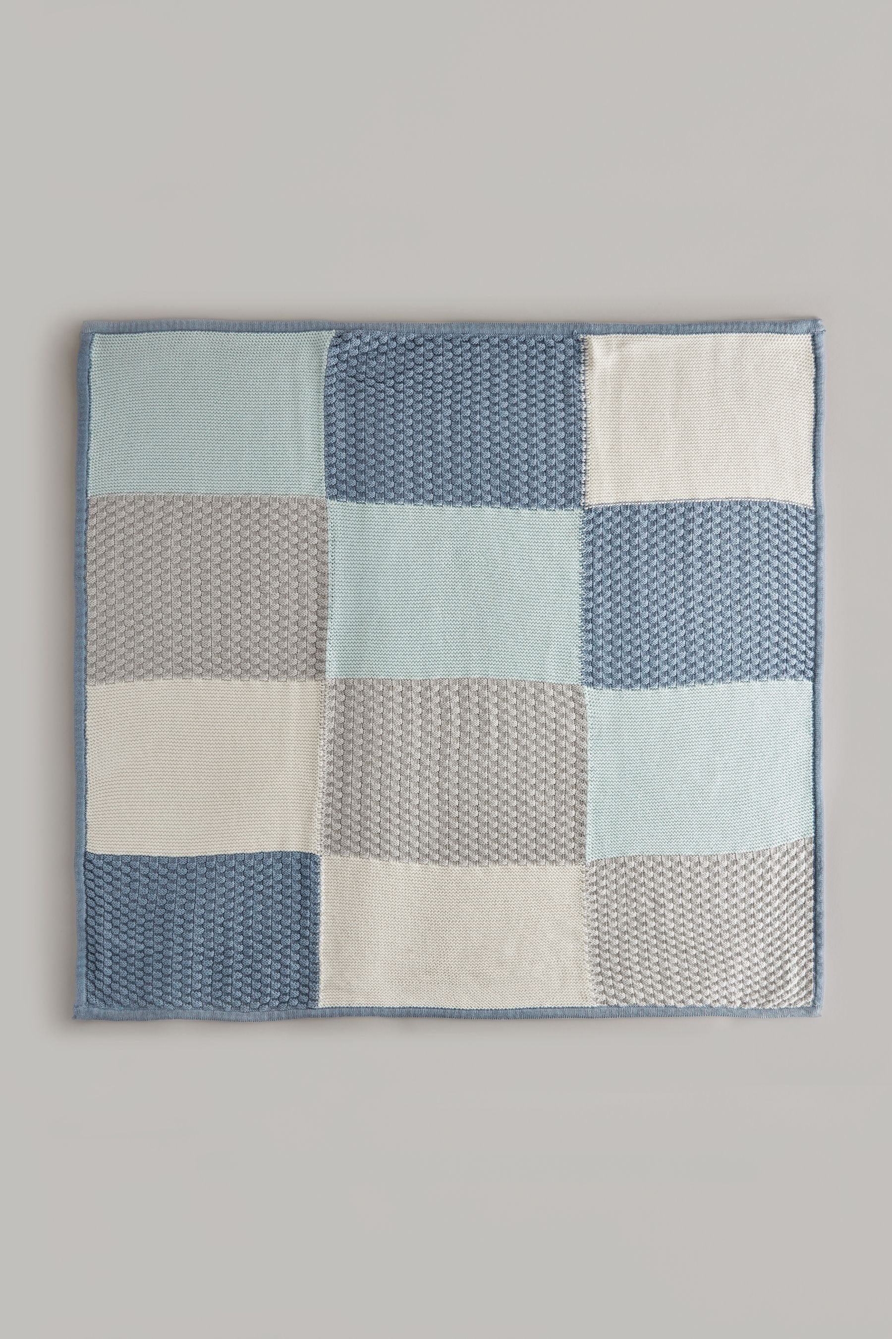 Blue Patchwork Baby Blanket