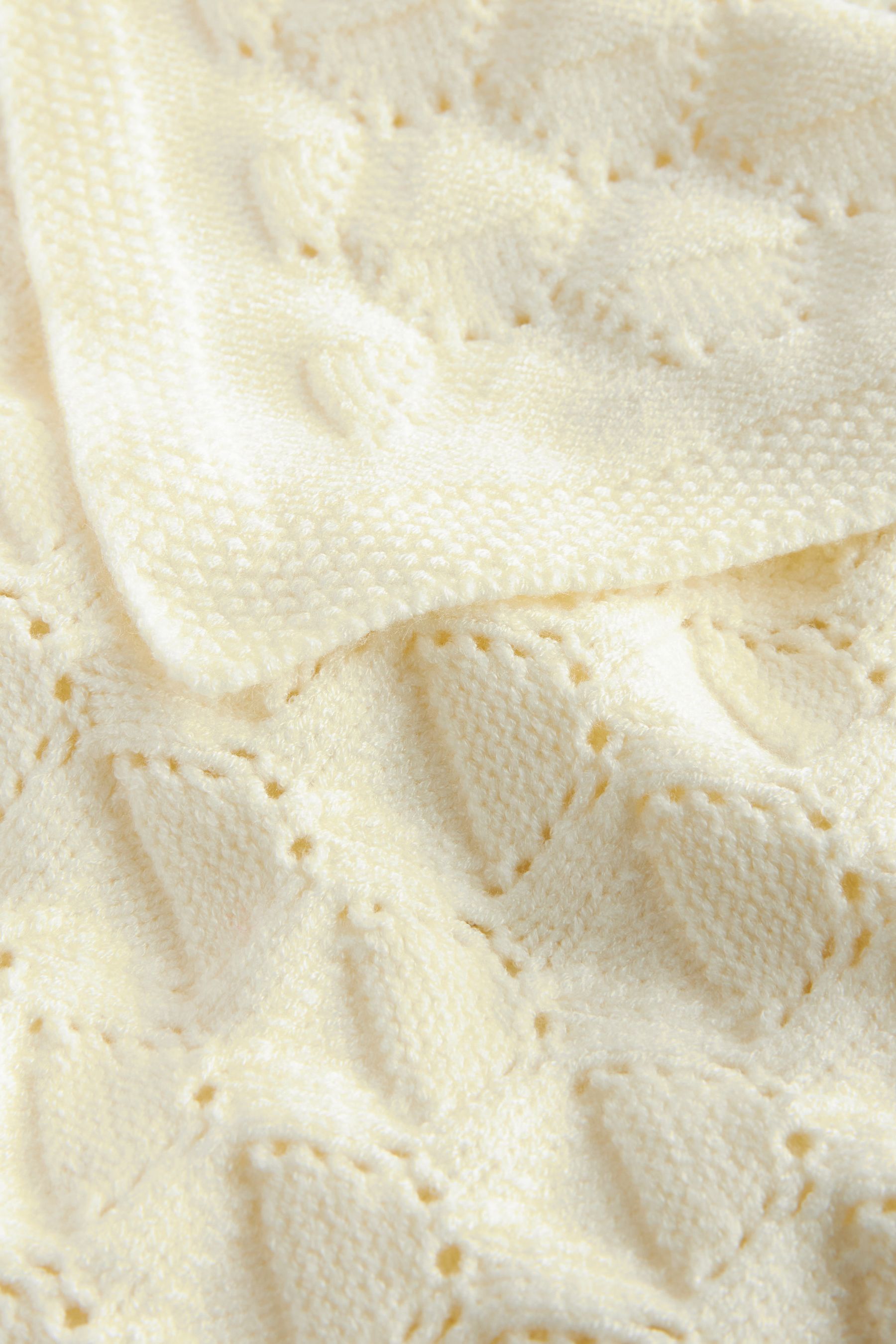 Cream Pointelle Baby Blanket