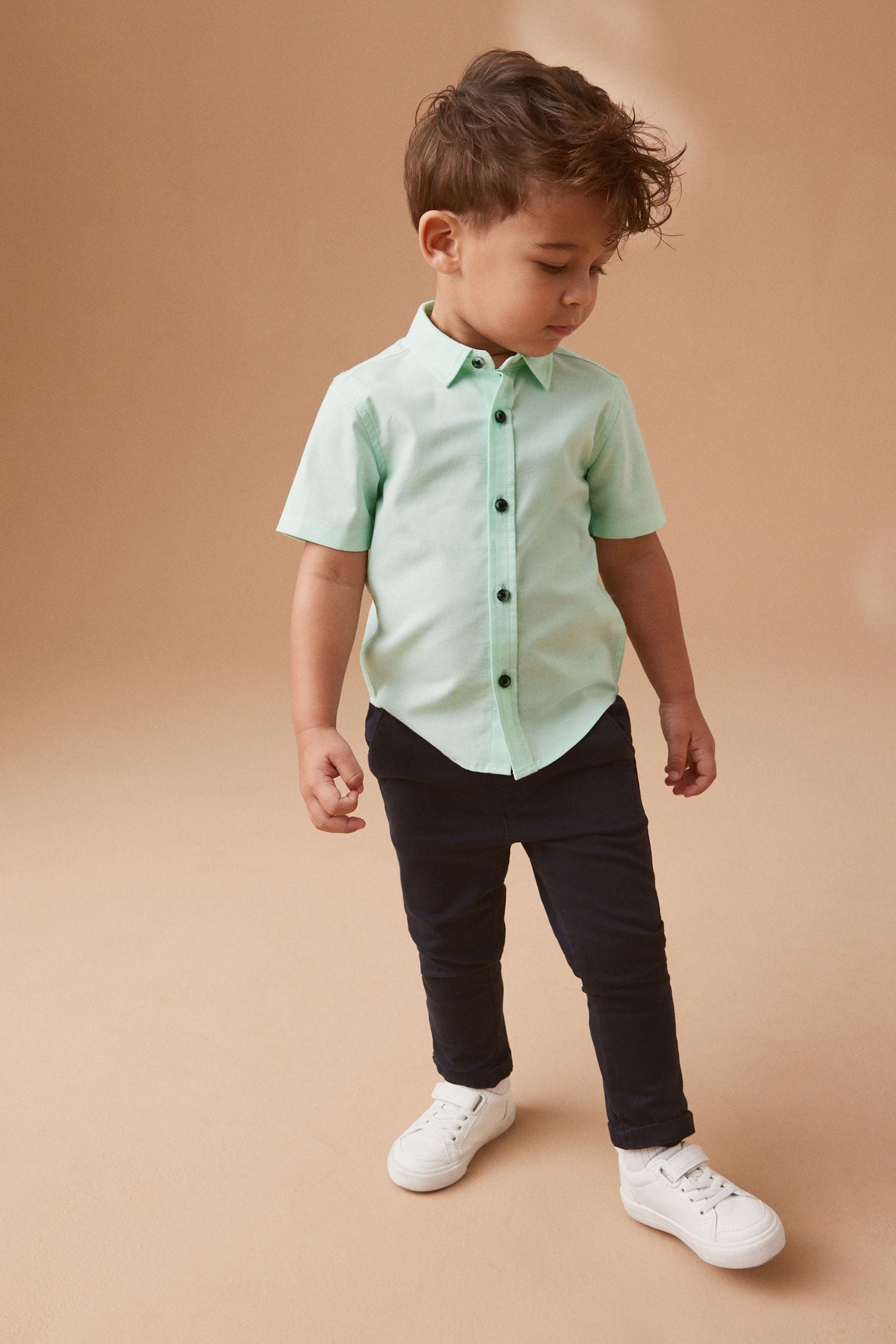 Mint Green Short Sleeve Oxford Shirt (3mths-7yrs)