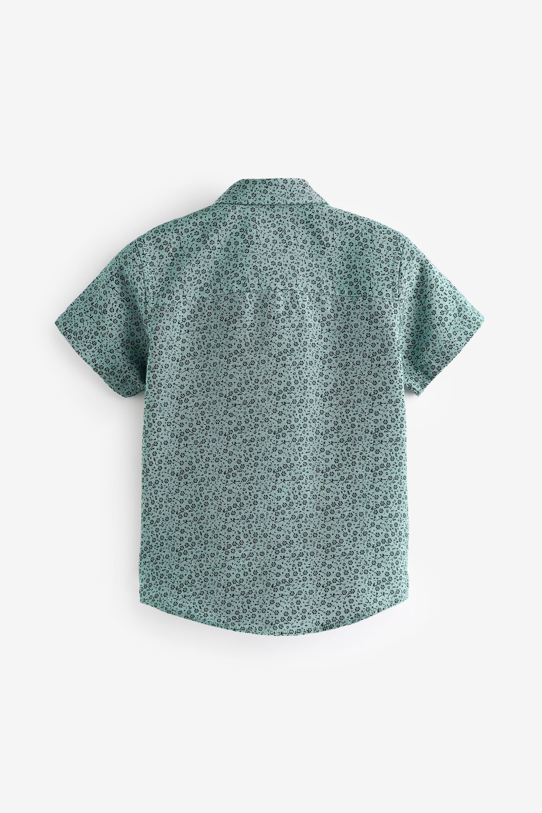 Green Short Sleeves Print Shirt (3mths-7yrs)